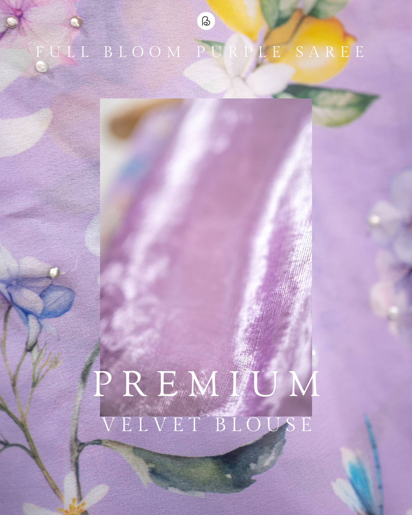 LINA Full Bloom Purple Saree