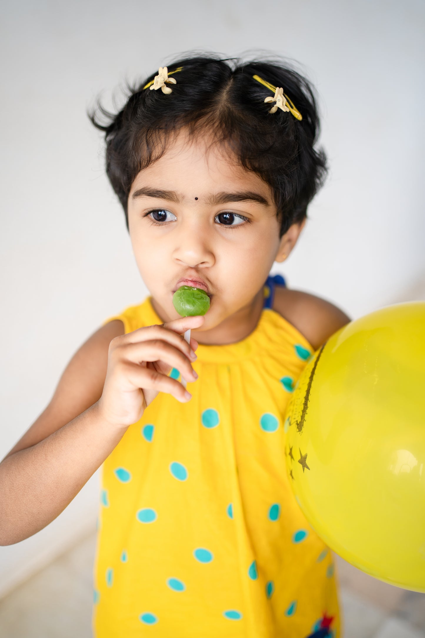 Birthday penguin theme yellow and blue kids frock