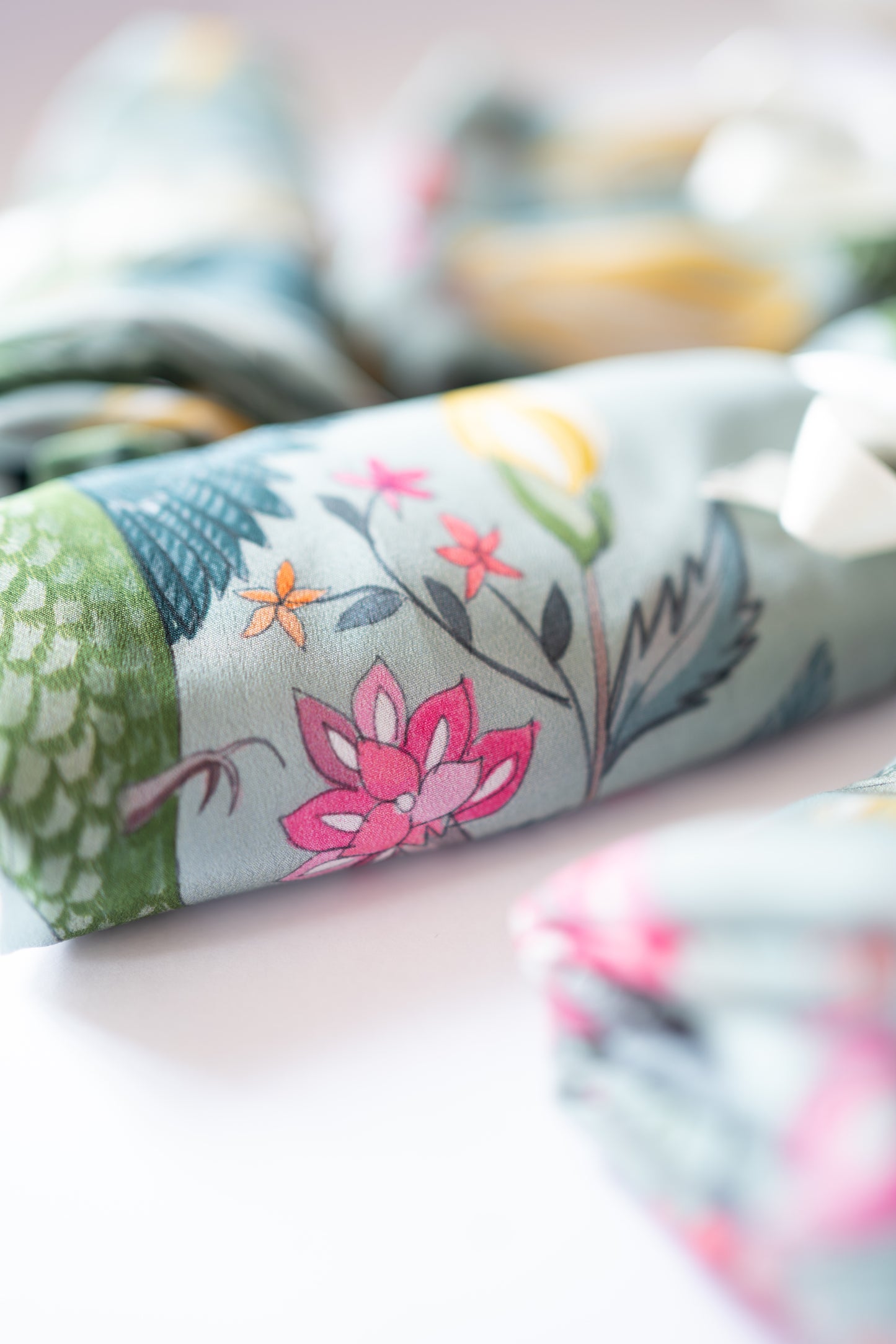 Bhavika Devarapalli Sarees, Floral print, Best Designer Saree, Designer Saree, top Indian Designer Saree, Indian Occasional & Festival wear saree, Best Designer Saree Collection, Pastel Green Saree, Printed Saree.