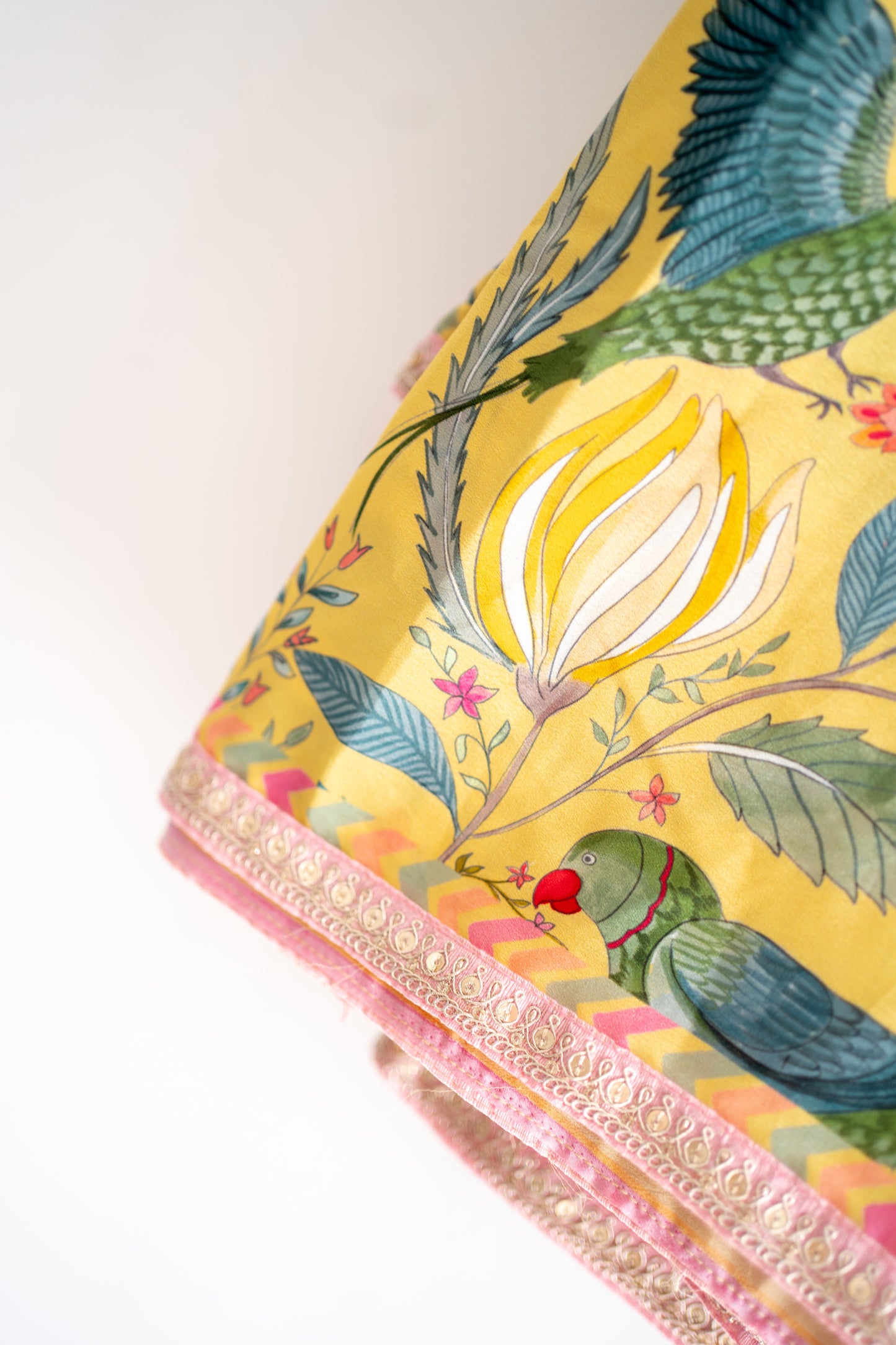 Bhavika Devarapalli Sarees, Floral print, Best Designer Saree, Designer Saree, top Indian Designer Saree, Indian Occasional & Festival wear saree, Best Designer Saree Collection, yellow Saree, Printed Saree.