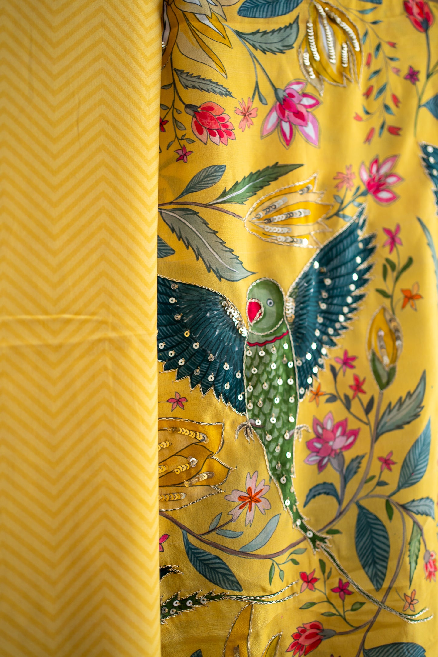 Bhavika Devarapalli Kurta set, Floral print, Designer Kurta sets, Best designer kurta set, yellow Kurta set, top Indian Designer Kurta set, Anarkalis, Indian Occasional & Festival wear, Best Designer collection.