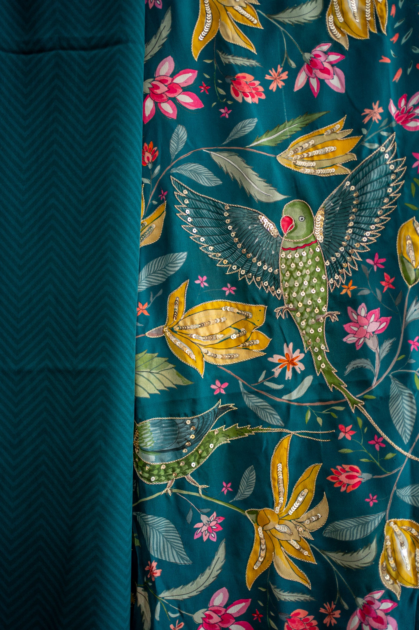 Bhavika Devarapalli Kurta set, Floral print, Designer Kurta sets, Best designer kurta set, Green Kurta set, top Indian Designer Kurta set, Anarkalis, Indian Occasional & Festival wear, Best Designer collection.