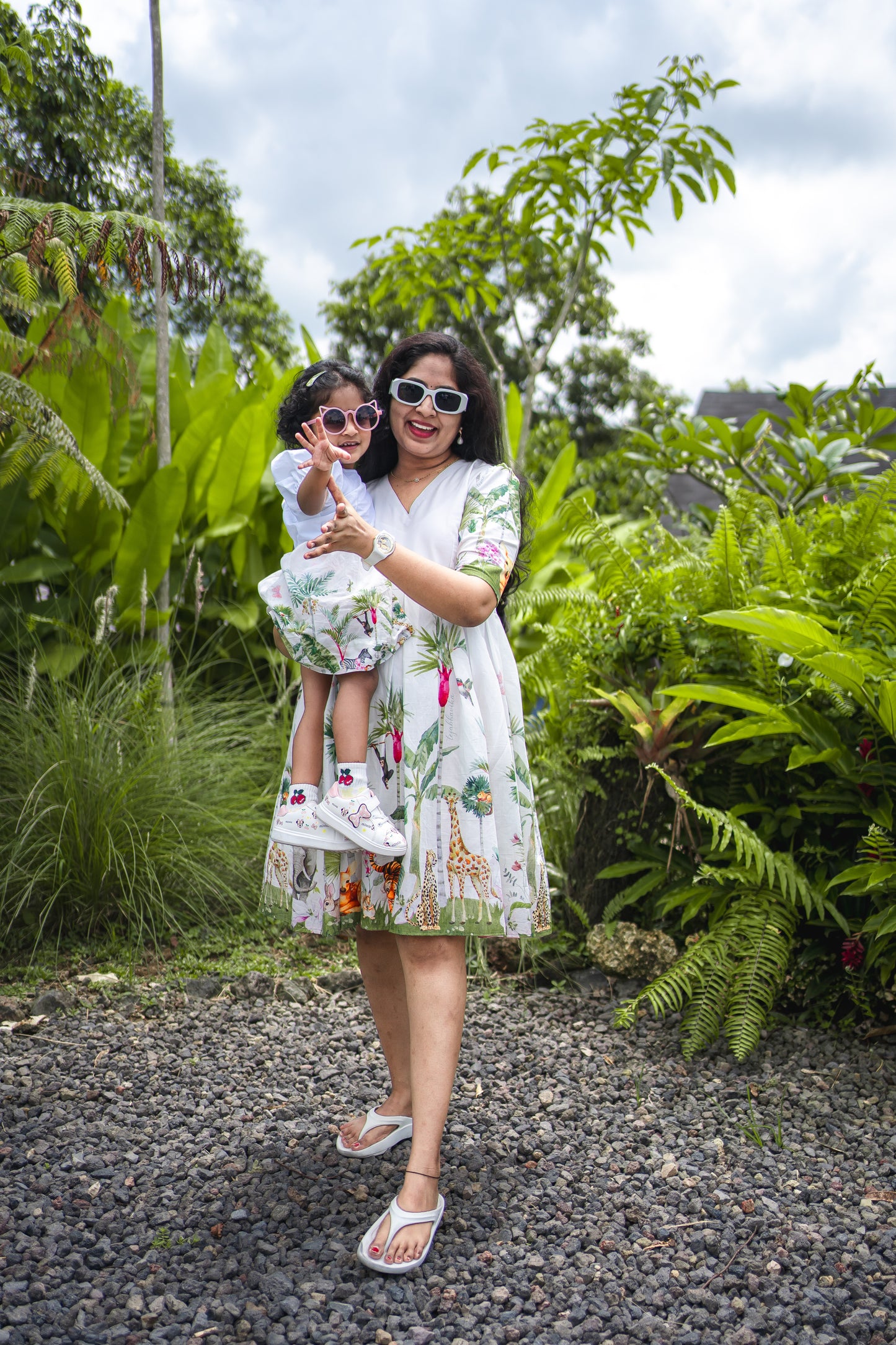 Bhavika Devarapalli Cotton women frock, Floral print, Designer cotton printed frock, Best designer vacation, top Indian Designer Bali vacation theme dresses, Indian Occasional wear, Best Designer collection,white frock