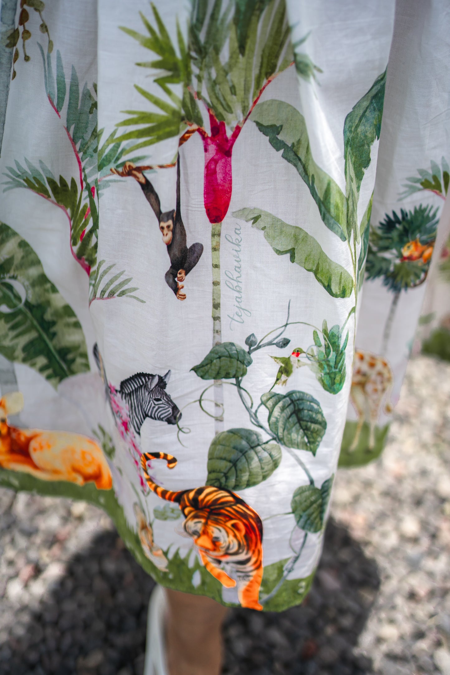 BALI Forest theme White WOMEN frock