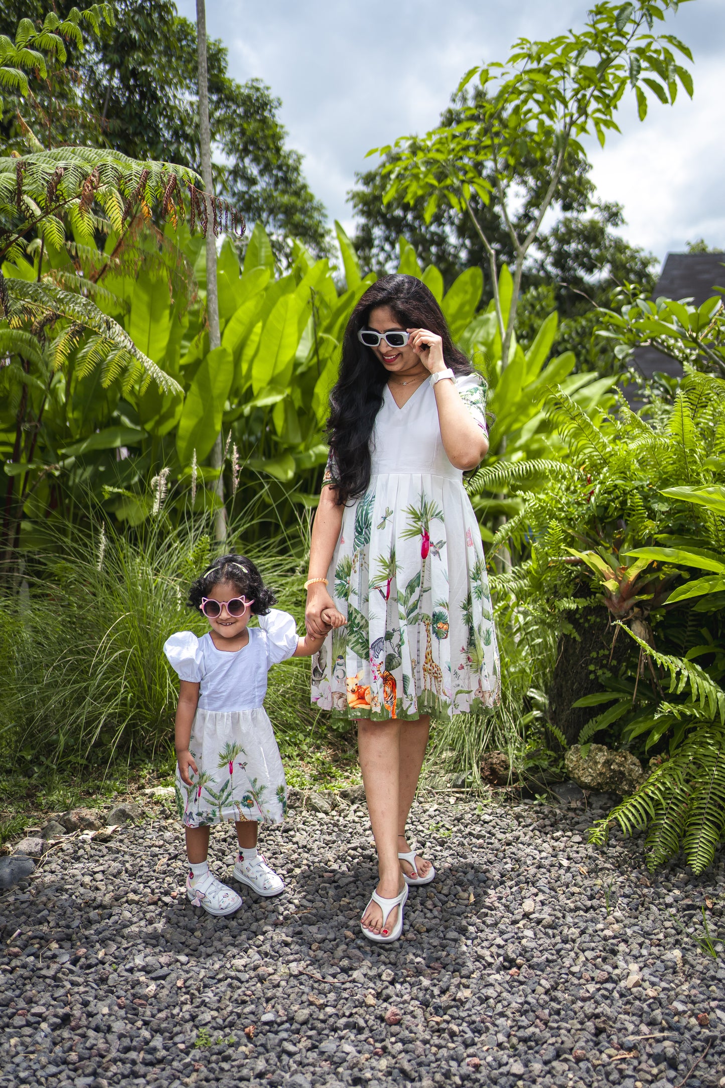 Bhavika Devarapalli Cotton women frock, Floral print, Designer cotton printed frock, Best designer vacation, top Indian Designer Bali vacation theme dresses, Indian Occasional wear, Best Designer collection,white frock