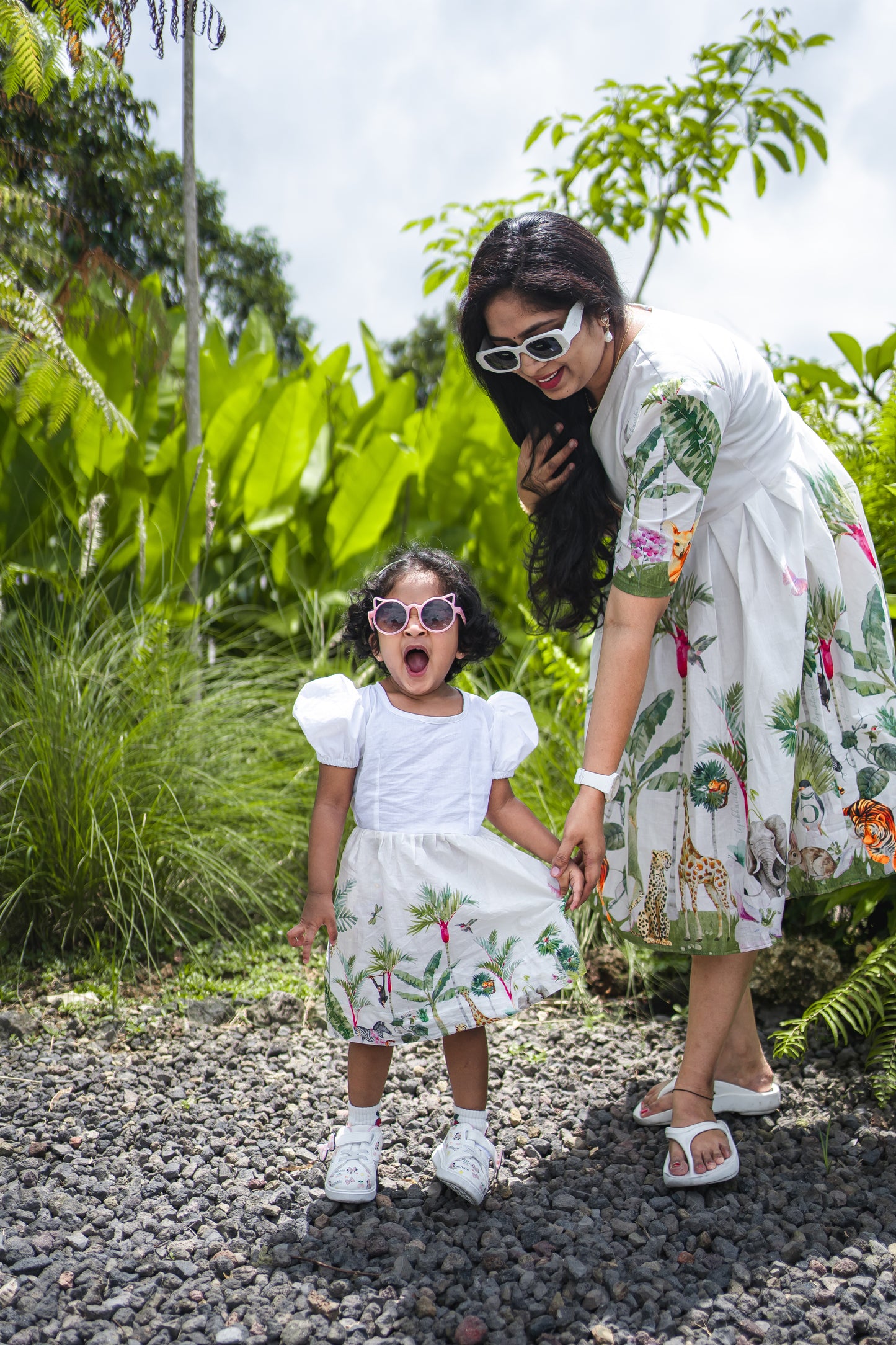 Bhavika Devarapalli Cotton kids frock, Floral print, Designer cotton printed frock, Best designer vacation, top Indian Designer Bali vacation theme dresses, Indian Occasional wear, Best Designer collection,white frock