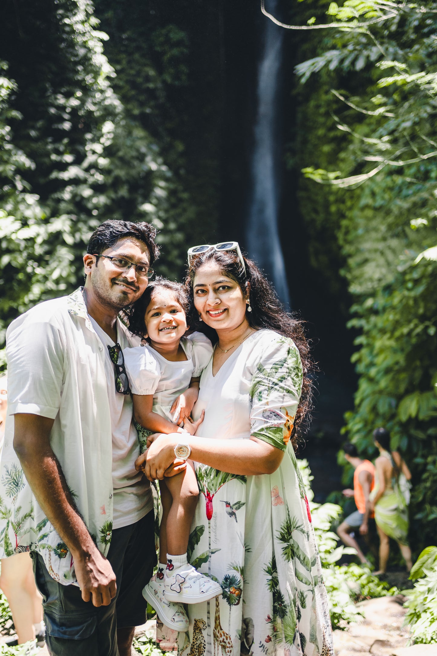 Bhavika Devarapalli Cotton family combo, Floral print, Designer cotton printed frock, Best designer vacation, top Indian Designer Bali vacation theme dresses, Indian Occasional wear, Best Designer collection,white frock