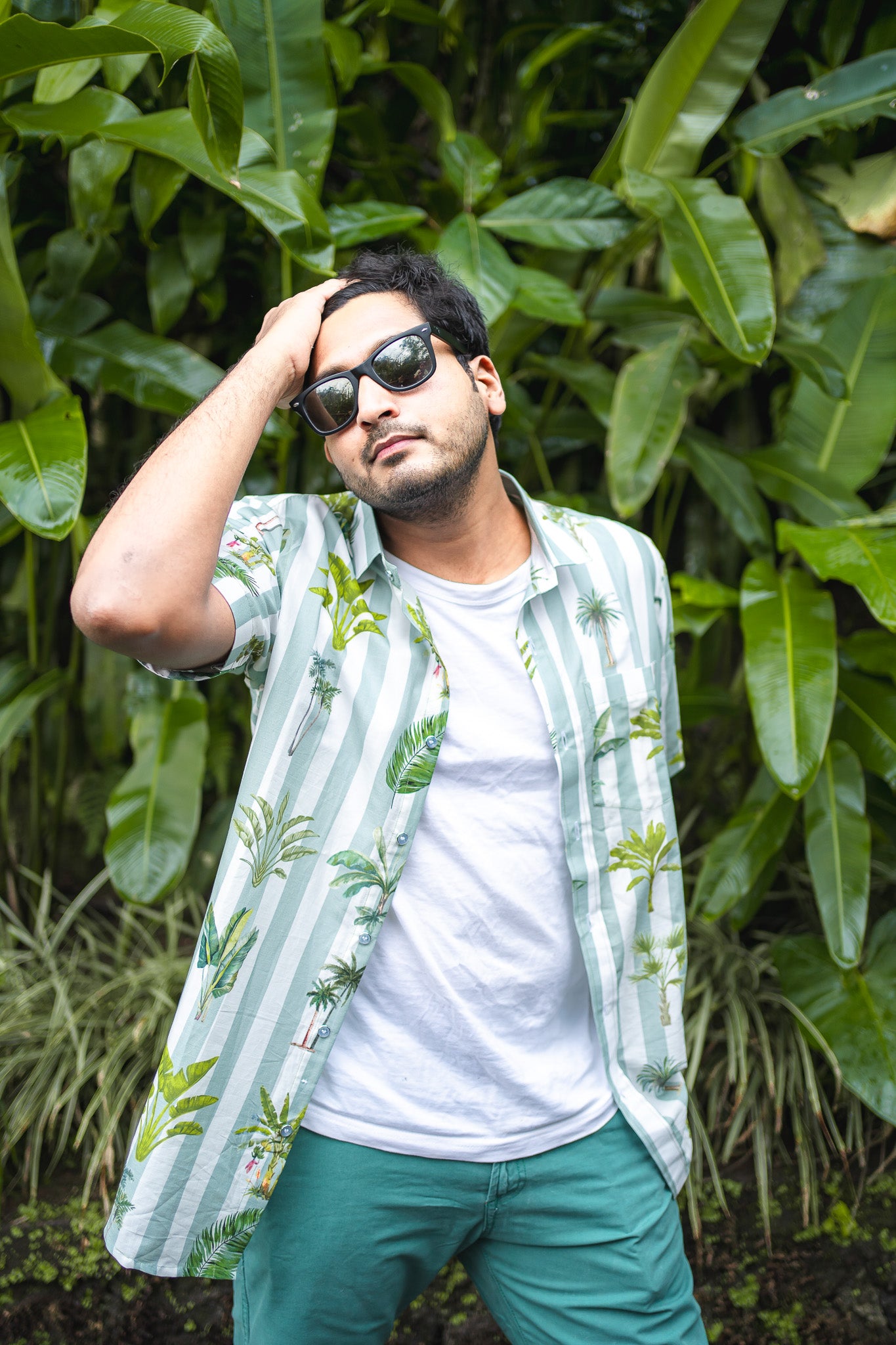 Bhavika Devarapalli Cotton men shirt, Floral print, Designer cotton printed shirt, Best designer vacation, top Indian Designer Bali vacation theme dresses, Indian Occasional wear, Best Designer collection,white shirt,men designer shirt, printed shirt for men, men stripes shirt