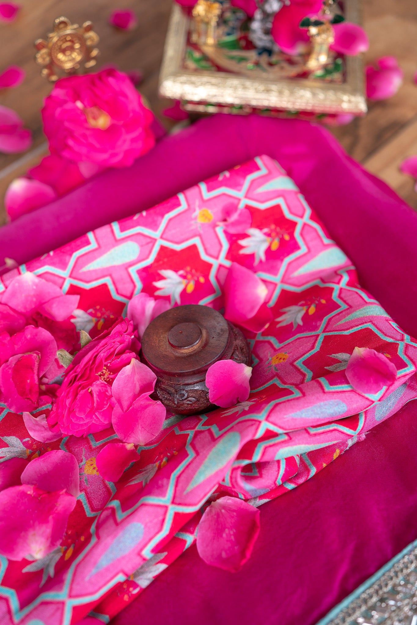 Festival sarees online, pink designer saree, raw silk blouse, semi silk saree, ethnic wear for women, wedding sarees, festive fashion India, silk sarees with blouse, printed raw silk, designer sarees 2025, saree trends India, pink silk saree, traditional sarees, party wear sarees, saree with printed blouse, premium sarees online, handcrafted sarees, saree for puja, elegant silk sarees, festive ethnic collection, bhavika devarapalli, vara collection, bhavikadevarapalli brand