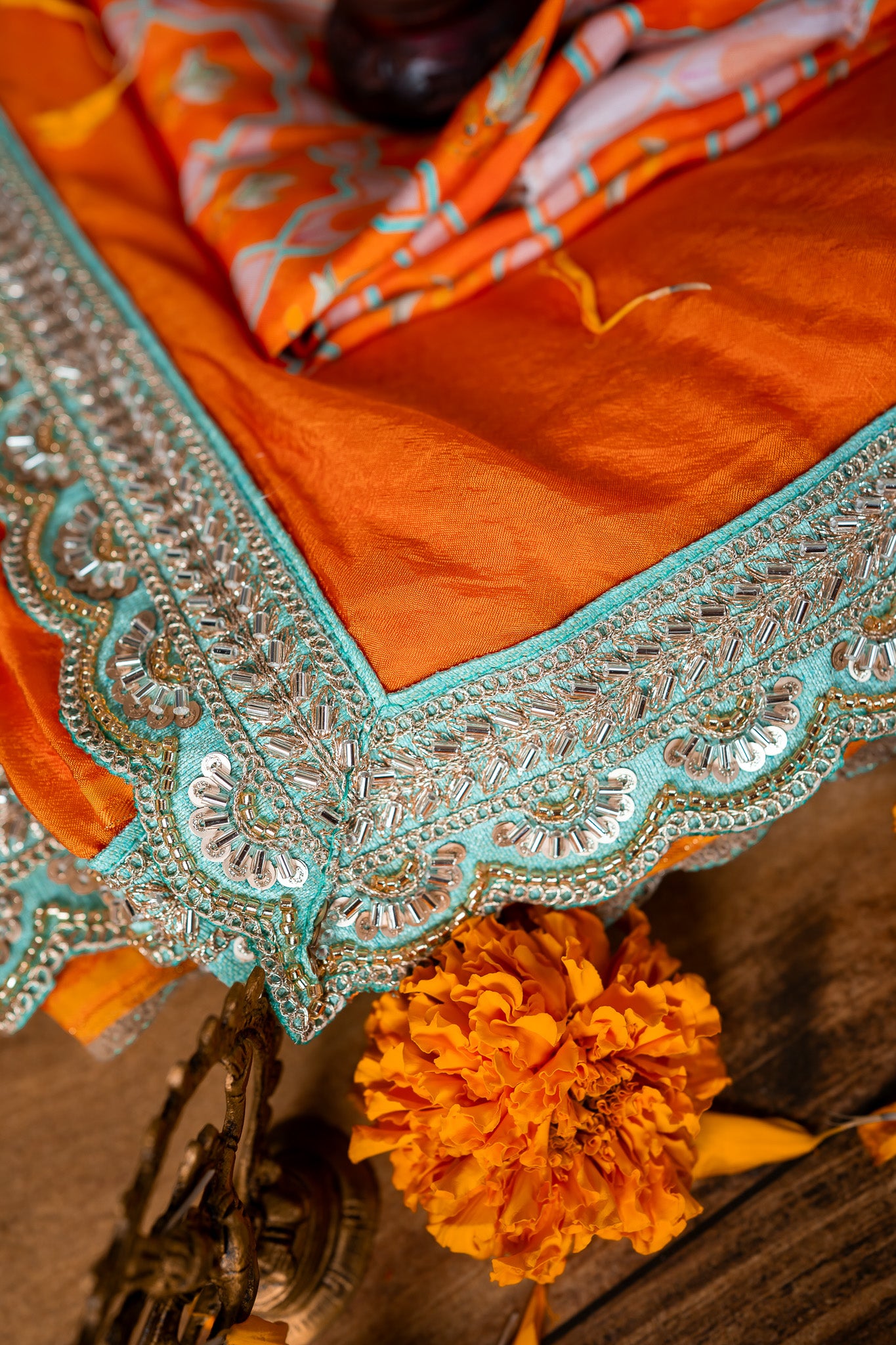 Festival sarees online, Orange designer saree, raw silk blouse, semi silk saree, ethnic wear for women, wedding sarees, festive fashion India, silk sarees with blouse, printed raw silk, designer sarees 2025, saree trends India, Orange silk saree, traditional sarees, party wear sarees, saree with printed blouse, premium sarees online, handcrafted sarees, saree for puja, elegant silk sarees, festive ethnic collection, bhavika devarapalli, vara collection, bhavikadevarapalli brand