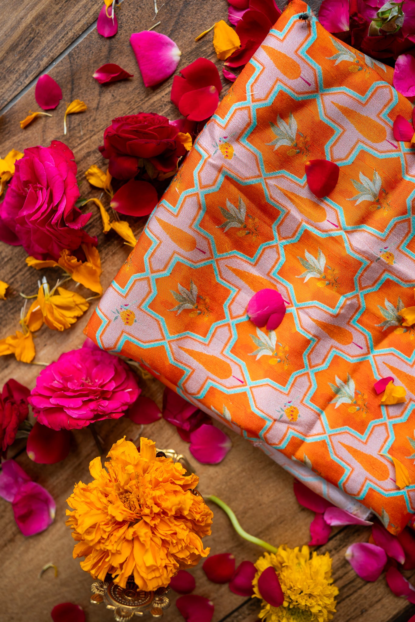 Festival sarees online, Orange designer saree, raw silk blouse, semi silk saree, ethnic wear for women, wedding sarees, festive fashion India, silk sarees with blouse, printed raw silk, designer sarees 2025, saree trends India, Orange silk saree, traditional sarees, party wear sarees, saree with printed blouse, premium sarees online, handcrafted sarees, saree for puja, elegant silk sarees, festive ethnic collection, bhavika devarapalli, vara collection, bhavikadevarapalli brand