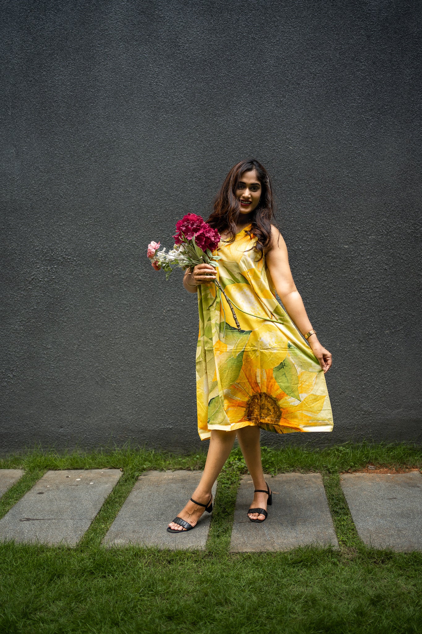 FRUVEE LEMORA A Line Dress