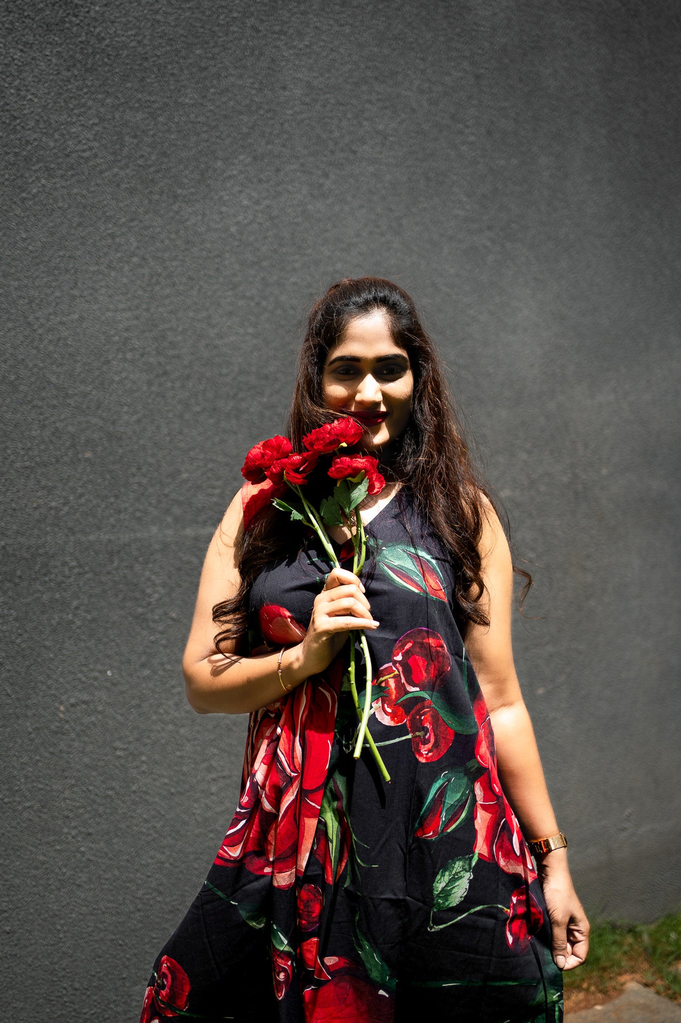 FRUVEE CHERROSE A Line Dress