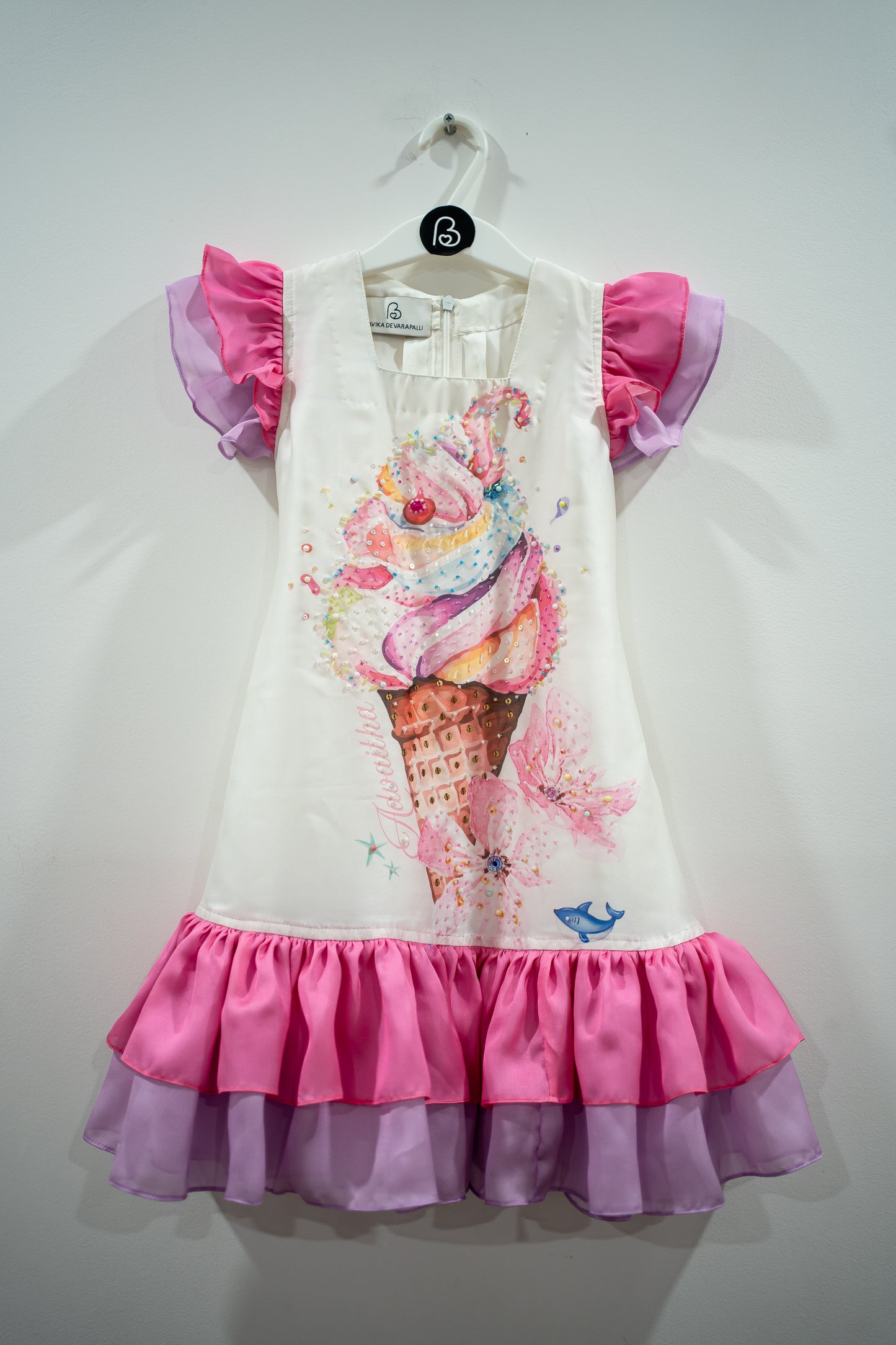 Bhavika Devarapalli ,birthday frock , Floral print, Designer frocks, Best designer dress, kids partywear, top Indian Designer dresses, frocks, Kids Occasional & partywear wear, Best Designer collection, cream KIDS birthday dress, kids floral dresses, icecream birthday dress, second birthday dress, kids birthday dress, baby girl happy birthday dress
