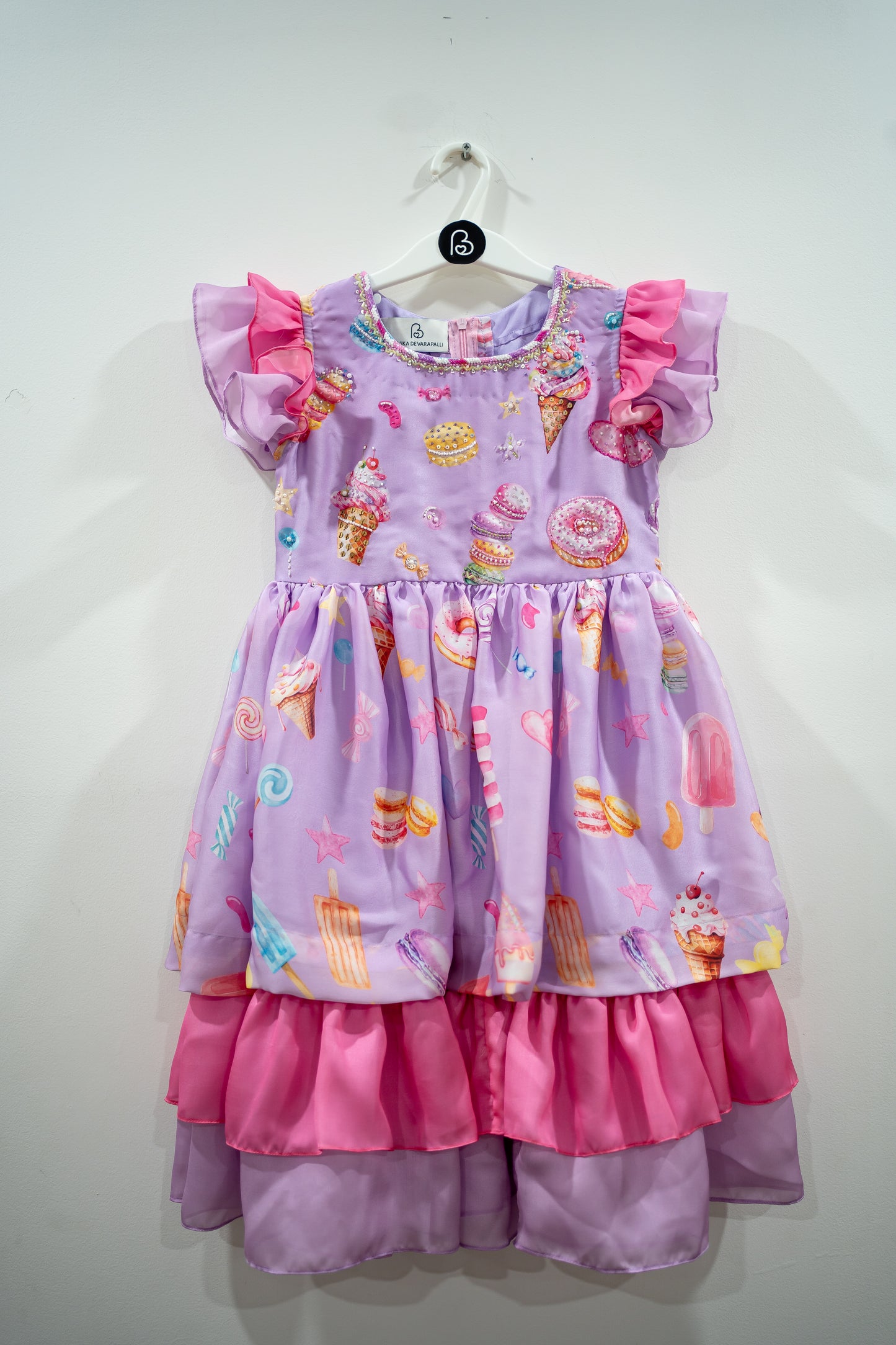 Bhavika Devarapalli ,birthday frock , Floral print, Designer frocks, Best designer dress, kids partywear, top Indian Designer dresses, frocks, Kids Occasional & partywear wear, Best Designer collection, cream KIDS birthday dress, kids floral dresses, purple ice cream birthday dress, second birthday dress, kids birthday dress, baby girl happy birthday dress, kids purple frock