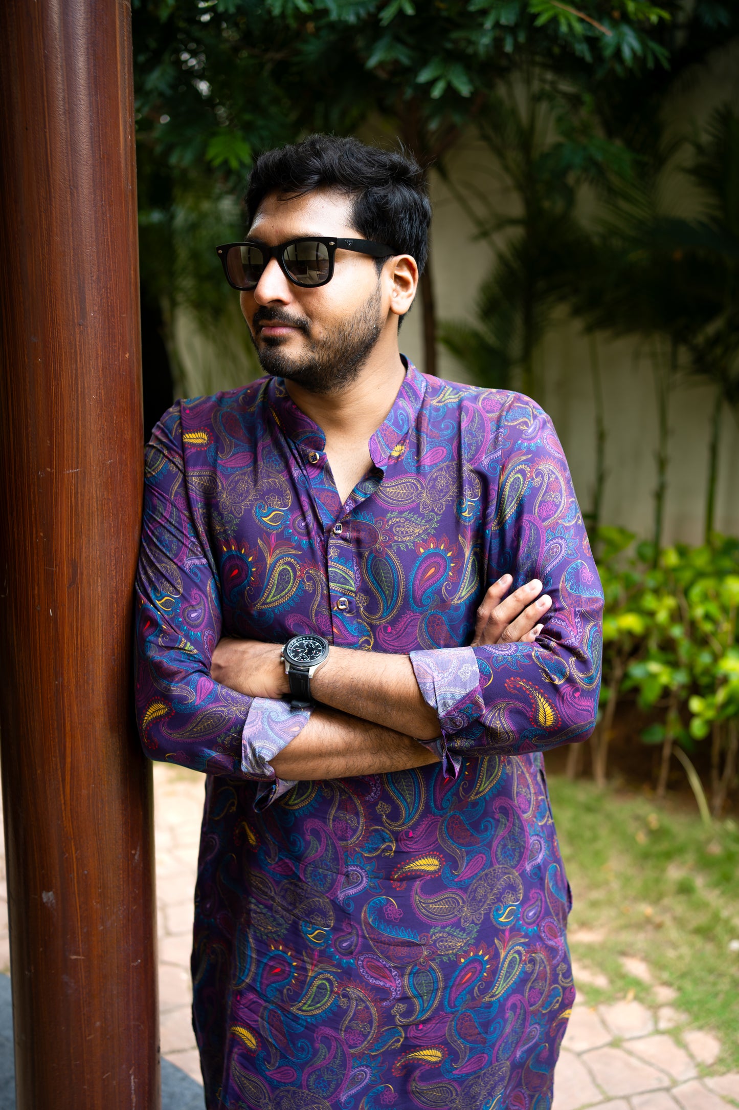 Bhavika Devarapalli Men Kurta set, Floral print, Designer Kurta sets, Best designer kurta set, purple men Kurta set, top Indian Designer Kurta set, Indian Occasional & Men Festival wear, Best Designer collection.