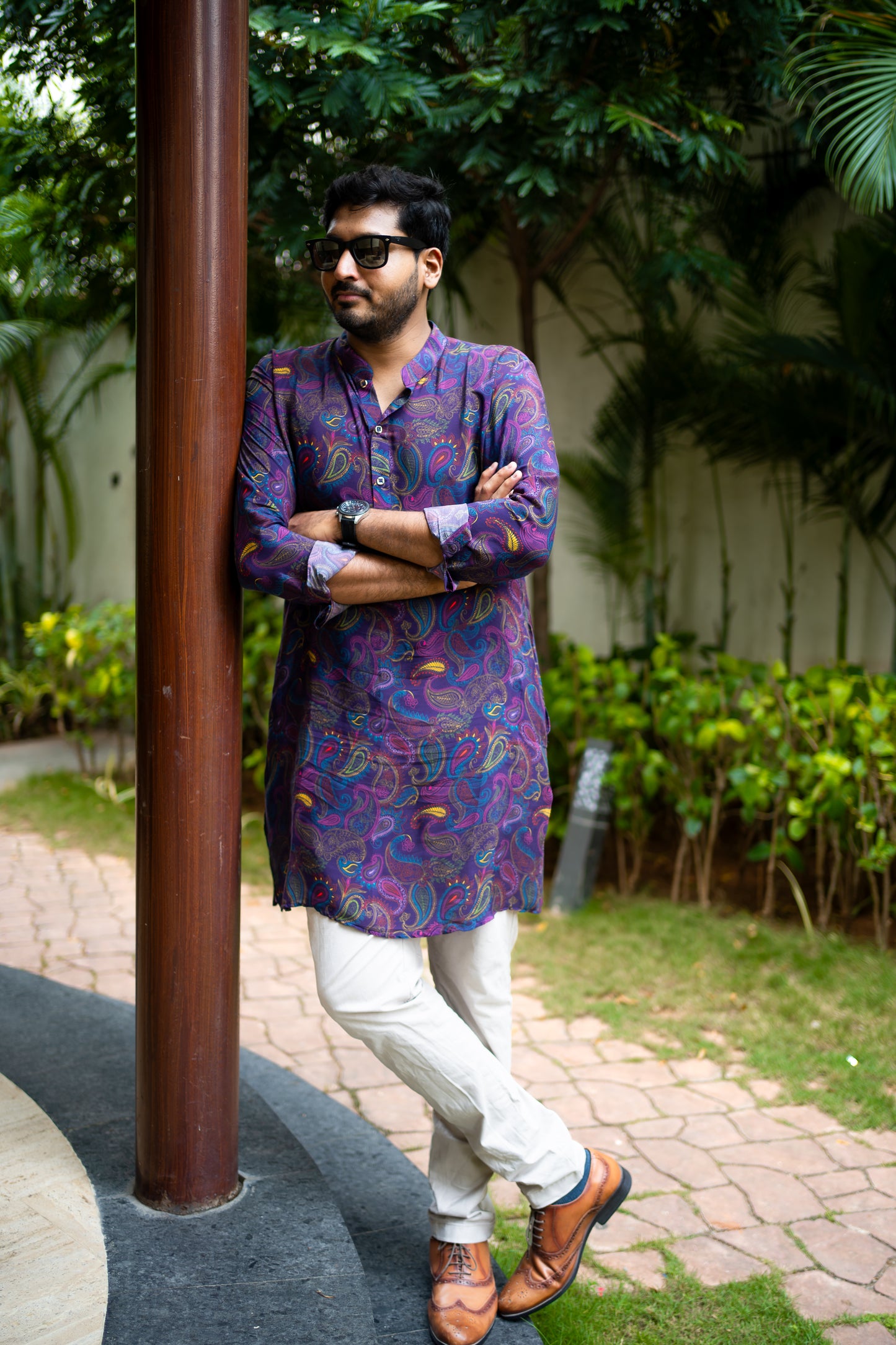 Bhavika Devarapalli Men Kurta set, Floral print, Designer Kurta sets, Best designer kurta set, purple men Kurta set, top Indian Designer Kurta set, Indian Occasional & Men Festival wear, Best Designer collection.