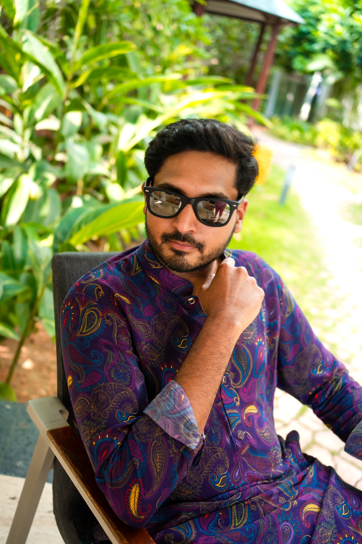 Bhavika Devarapalli Men Kurta set, Floral print, Designer Kurta sets, Best designer kurta set, purple men Kurta set, top Indian Designer Kurta set, Indian Occasional & Men Festival wear, Best Designer collection.