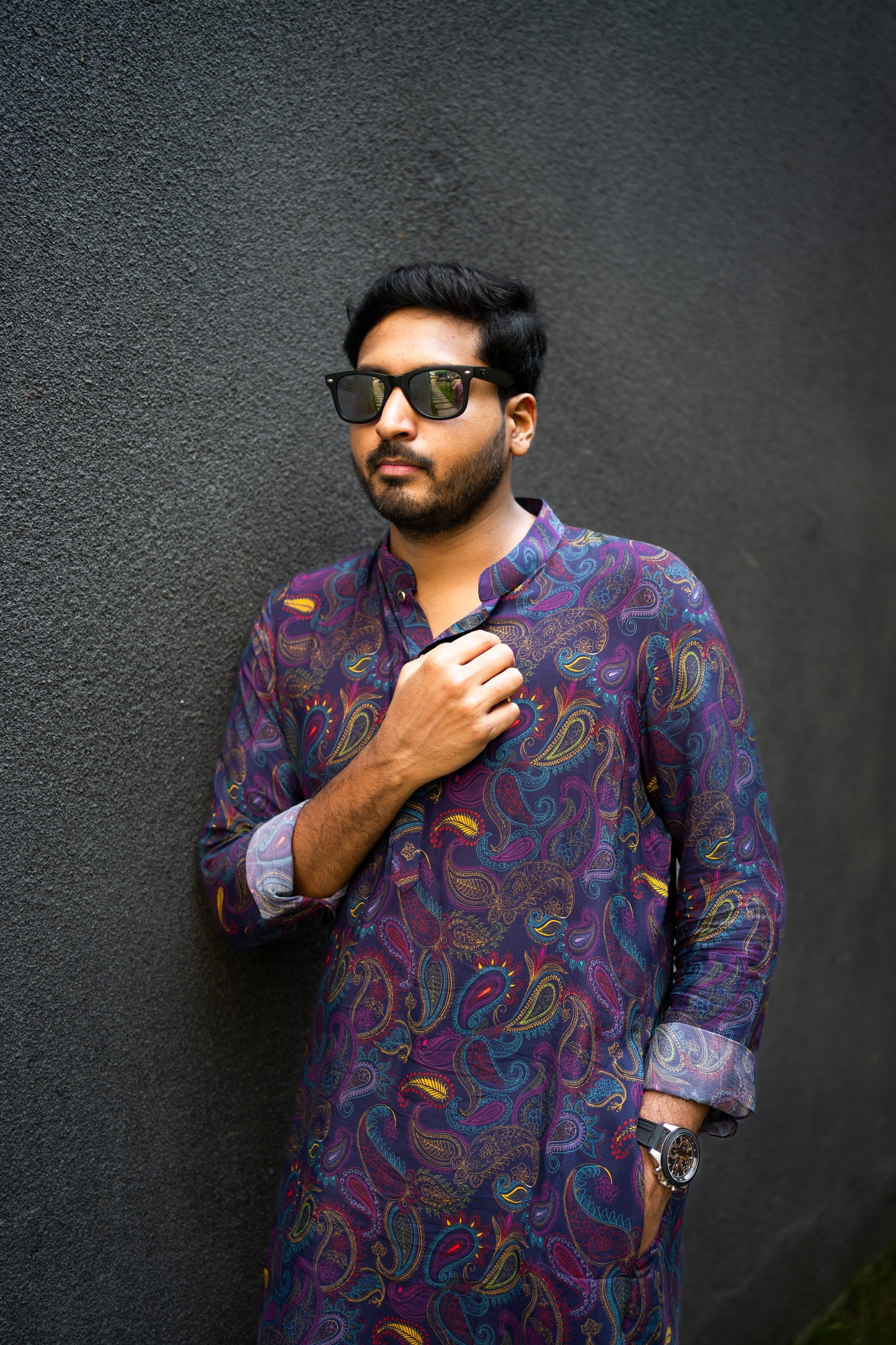 Bhavika Devarapalli Men Kurta set, Floral print, Designer Kurta sets, Best designer kurta set, purple men Kurta set, top Indian Designer Kurta set, Indian Occasional & Men Festival wear, Best Designer collection.