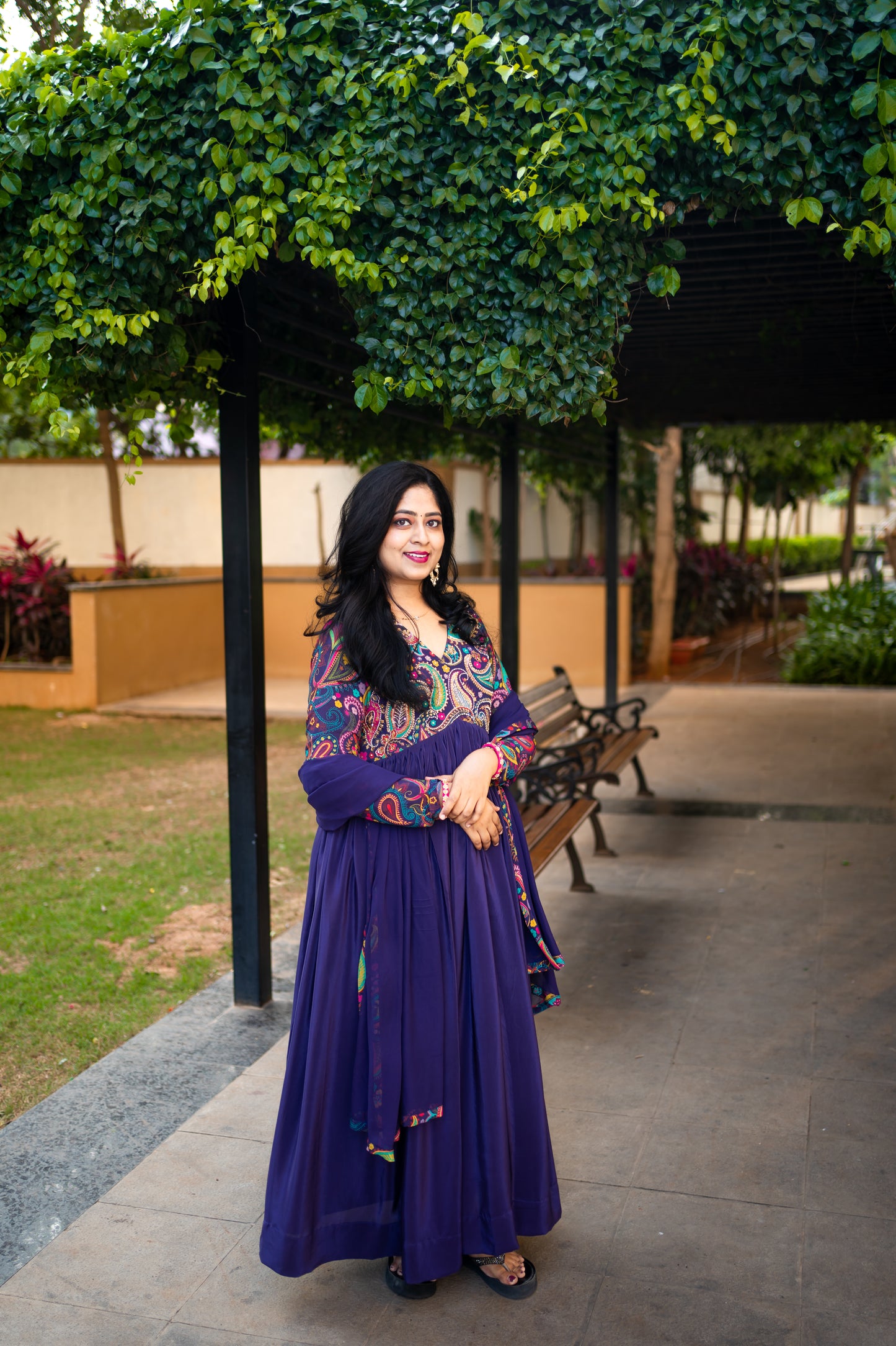 Bhavika Devarapalli Anarkali suite , Floral print, Designer frocks, Best designer dress, pink long dress, top Indian Designer dresses, frocks, Indian Occasional & partywear wear, Best Designer collection, purple Anarkali dress