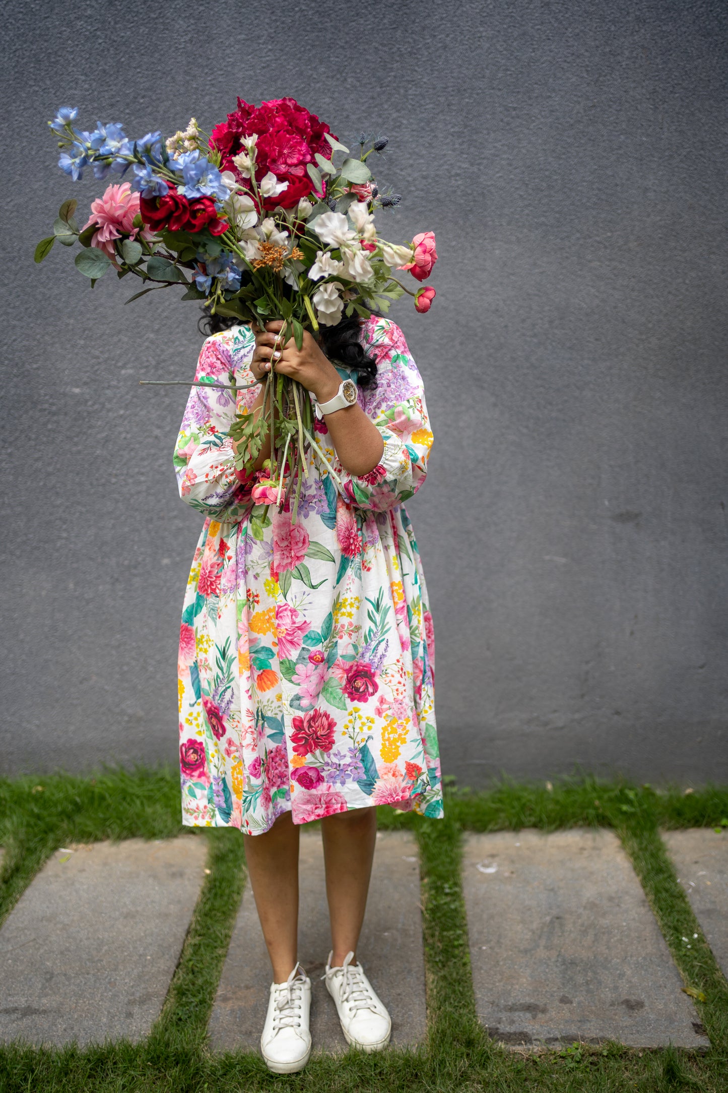 Bhavika Devarapalli mid length dress , Floral print, Designer frocks, Best designer dress, black mid length dress, top Indian Designer dresses, frocks, Indian casual wea, Best Designer collection, white cotton frock, black floral dress, white cotton printed Dress, white dress, floral prints,cotton floral dress
