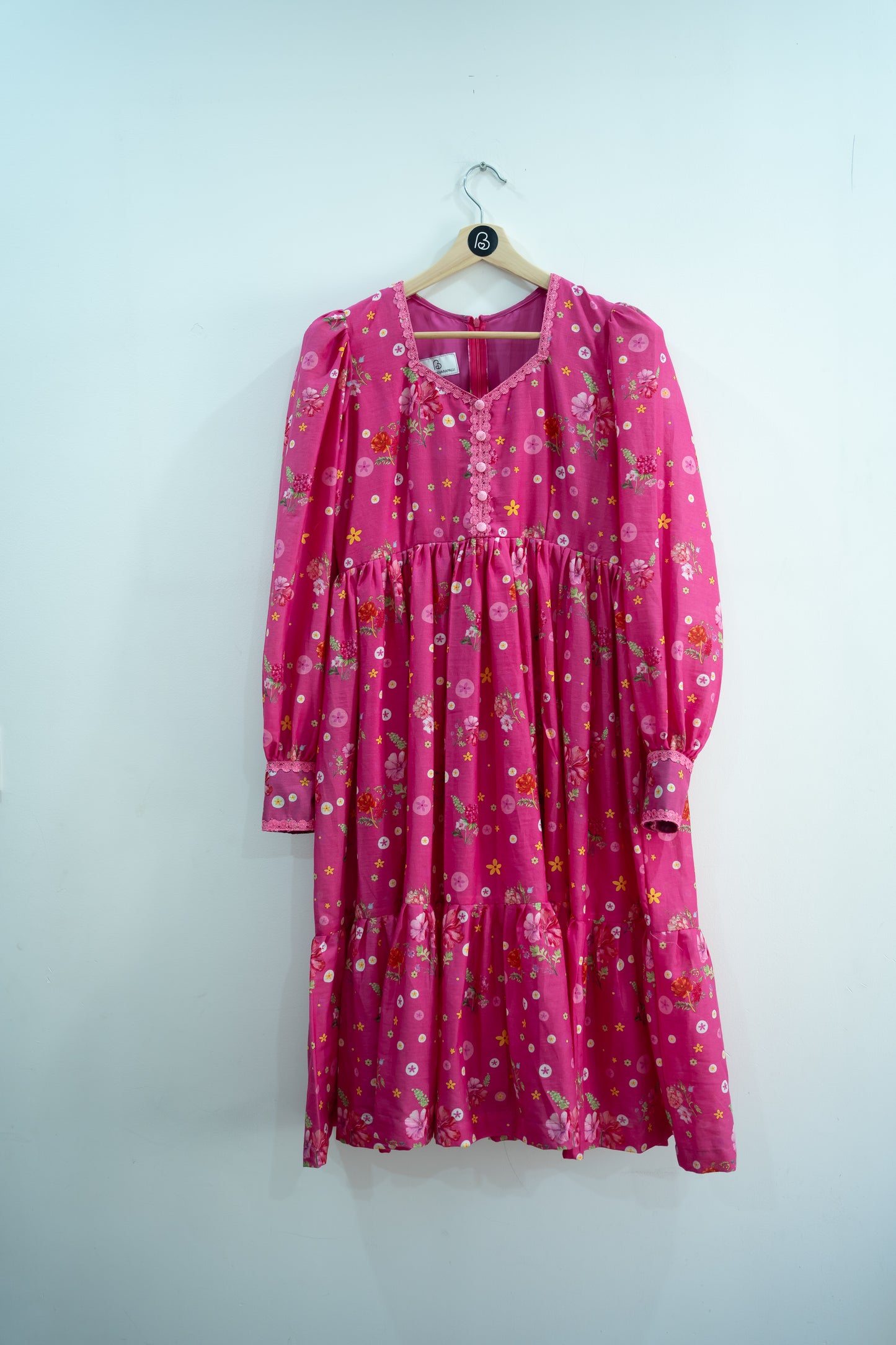 Tiny Floral theme pink WOMEN frock
