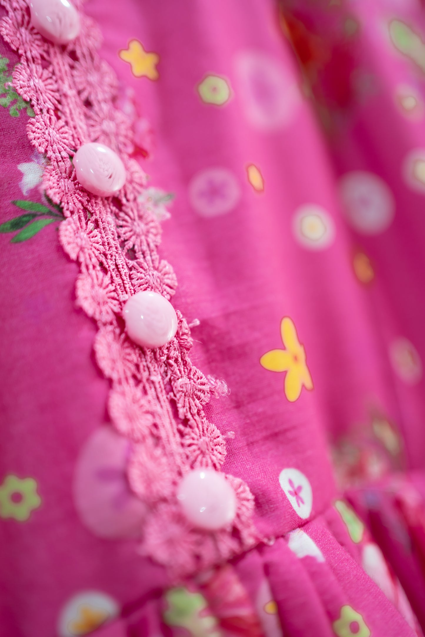 Tiny Floral theme pink WOMEN frock
