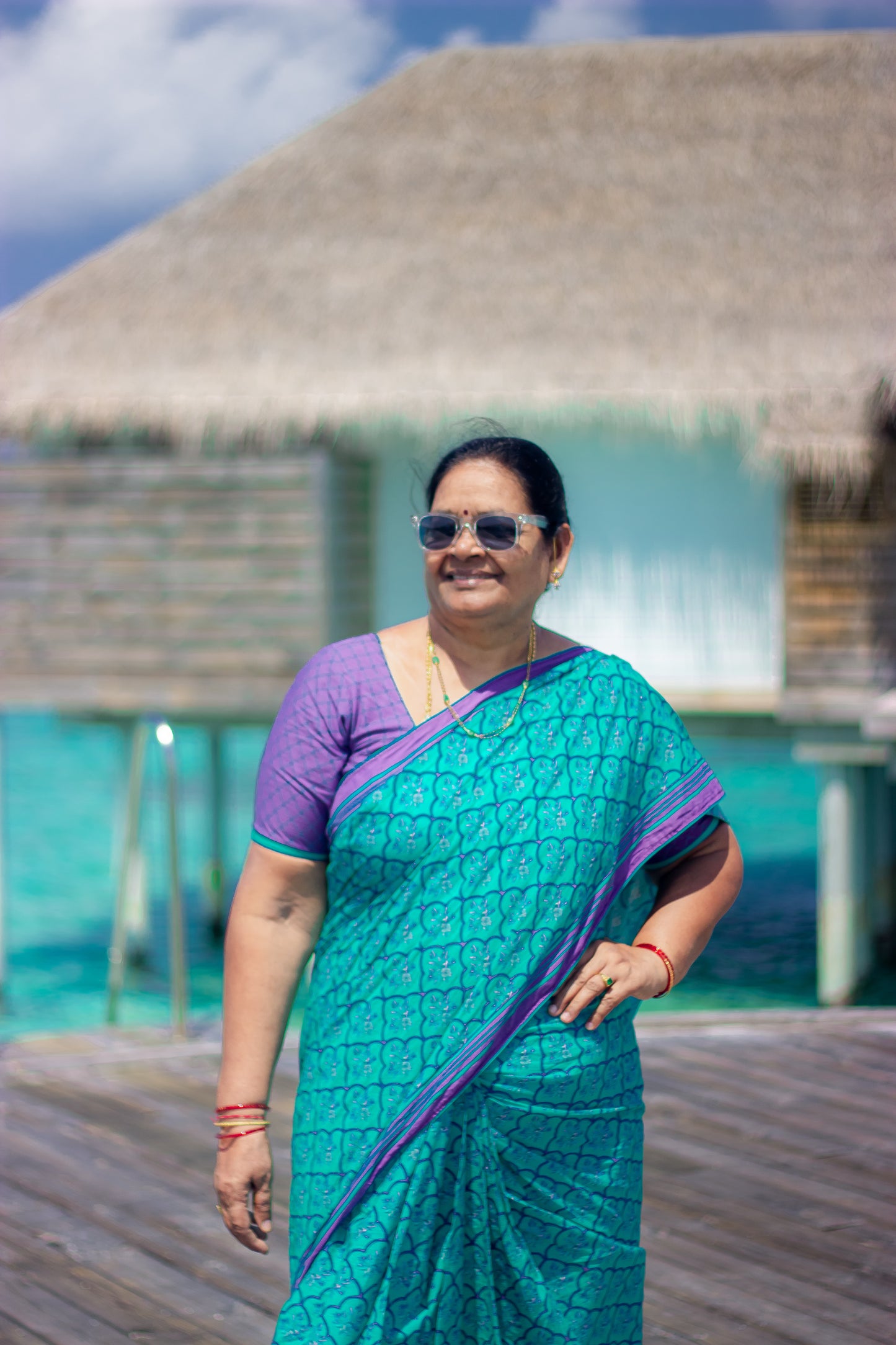 Bhavika Devarapalli Cotton, Floral print, Best designer vacation, top Indian Designer maldives vacation theme dresses, Indian Occasional wear, Best Designer collection, blue saree, checks saree, blue cotton saree, floral cotton saree, beach saree, ocean prints
