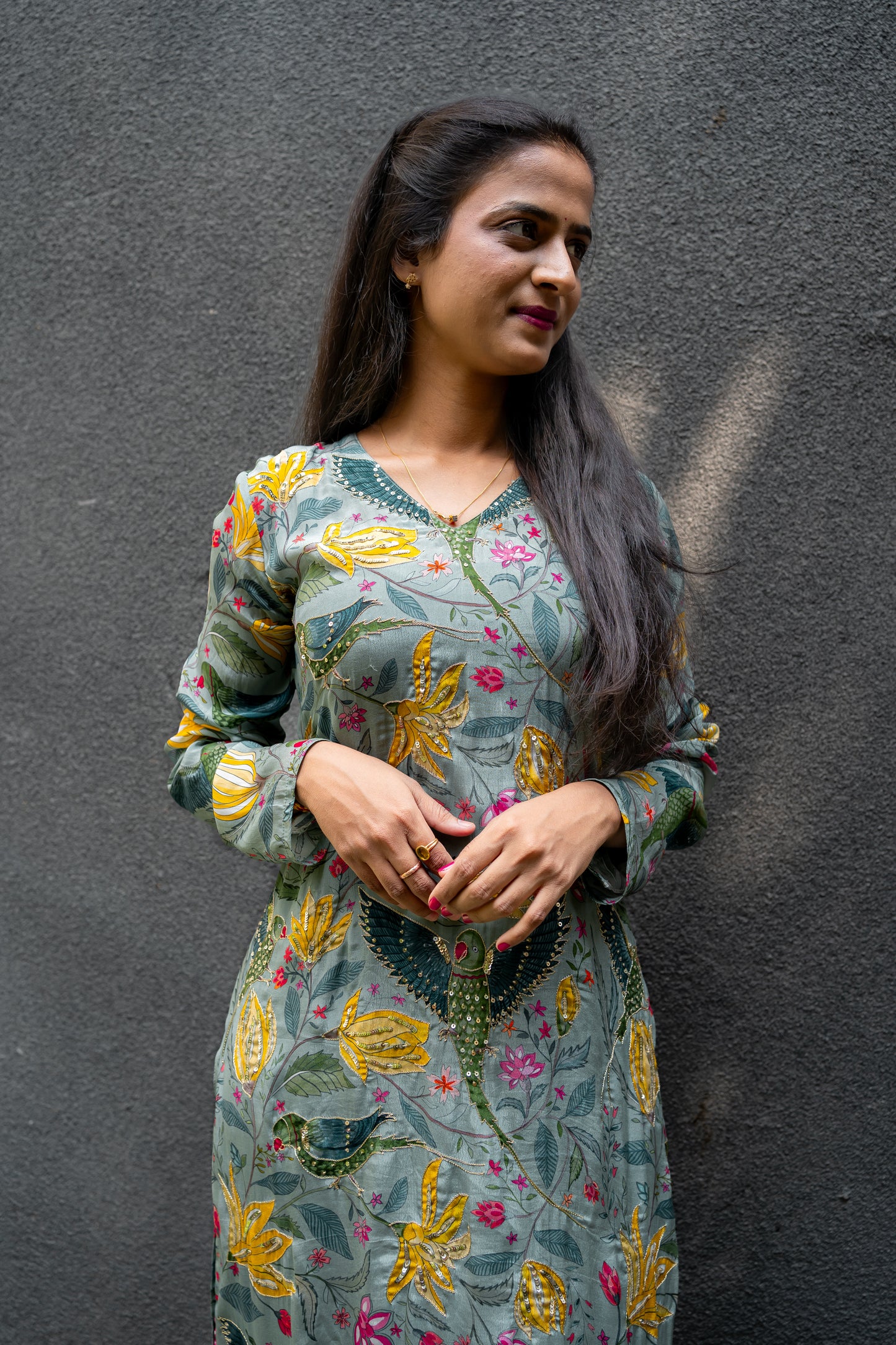 Bhavika Devarapalli Kurta set, Floral print, Designer Kurta sets, Best designer kurta set, Pastel Green Kurta set, top Indian Designer Kurta set, Anarkalis, Indian Occasional & Festival wear, Best Designer collection.