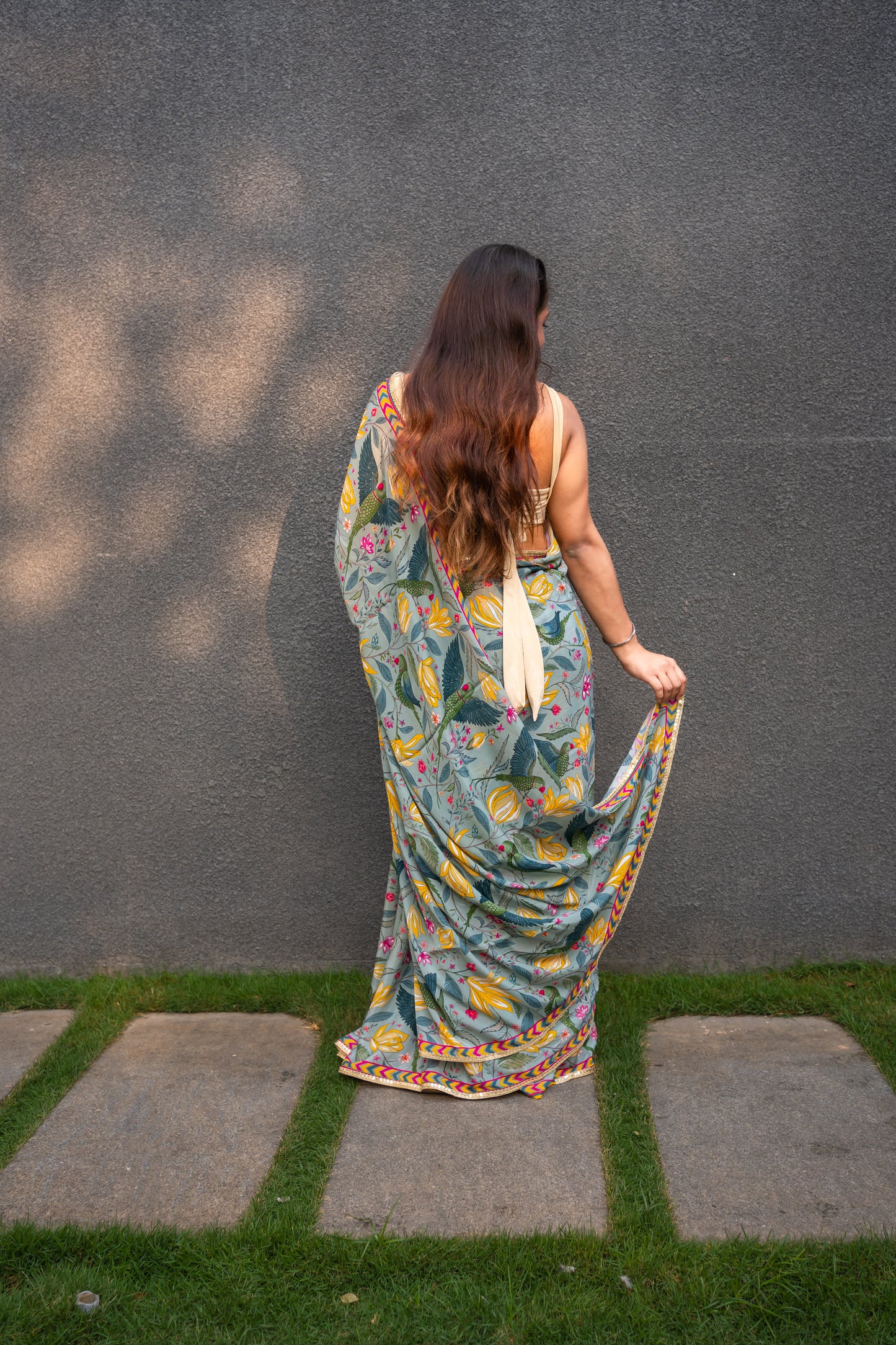 Bhavika Devarapalli Sarees, Floral print, Best Designer Saree, Designer Saree, top Indian Designer Saree, Indian Occasional & Festival wear saree, Best Designer Saree Collection, Pastel Green Saree, Printed Saree.