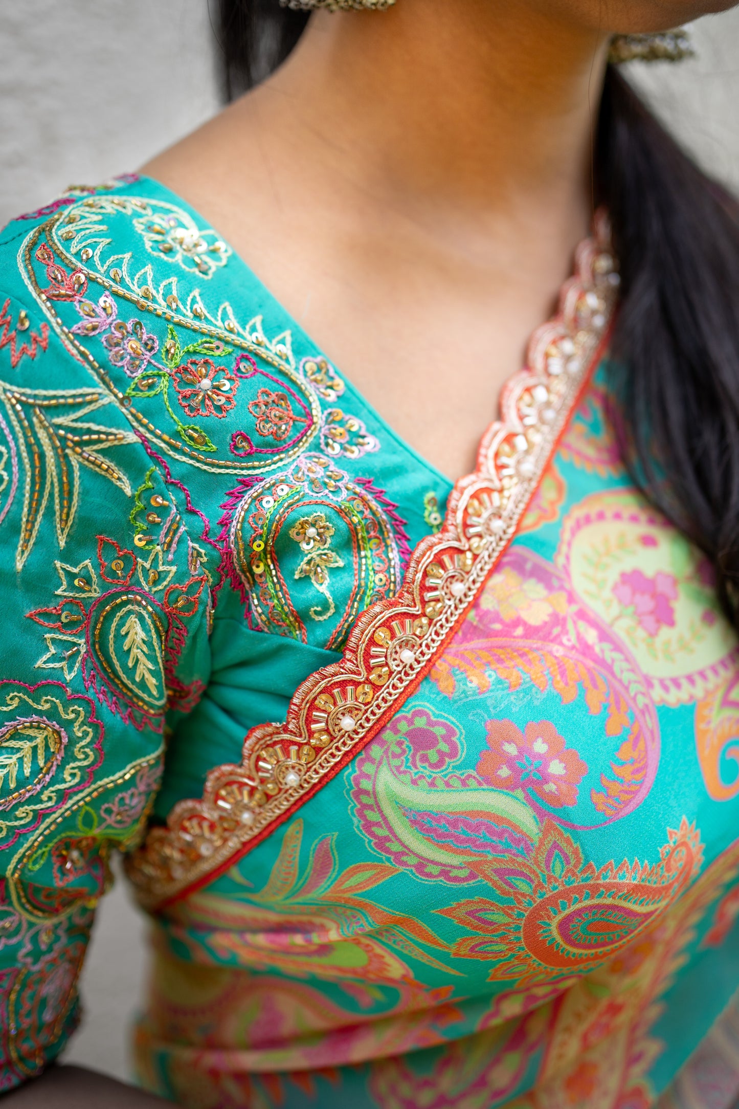 Bhavika Devarapalli Sarees, Floral print, Best Designer Saree, Designer Saree, top Indian Designer Saree, Indian Occasional & Festival wear saree, Best Designer Saree Collection, turquoise Saree, blue saree,Printed Saree.