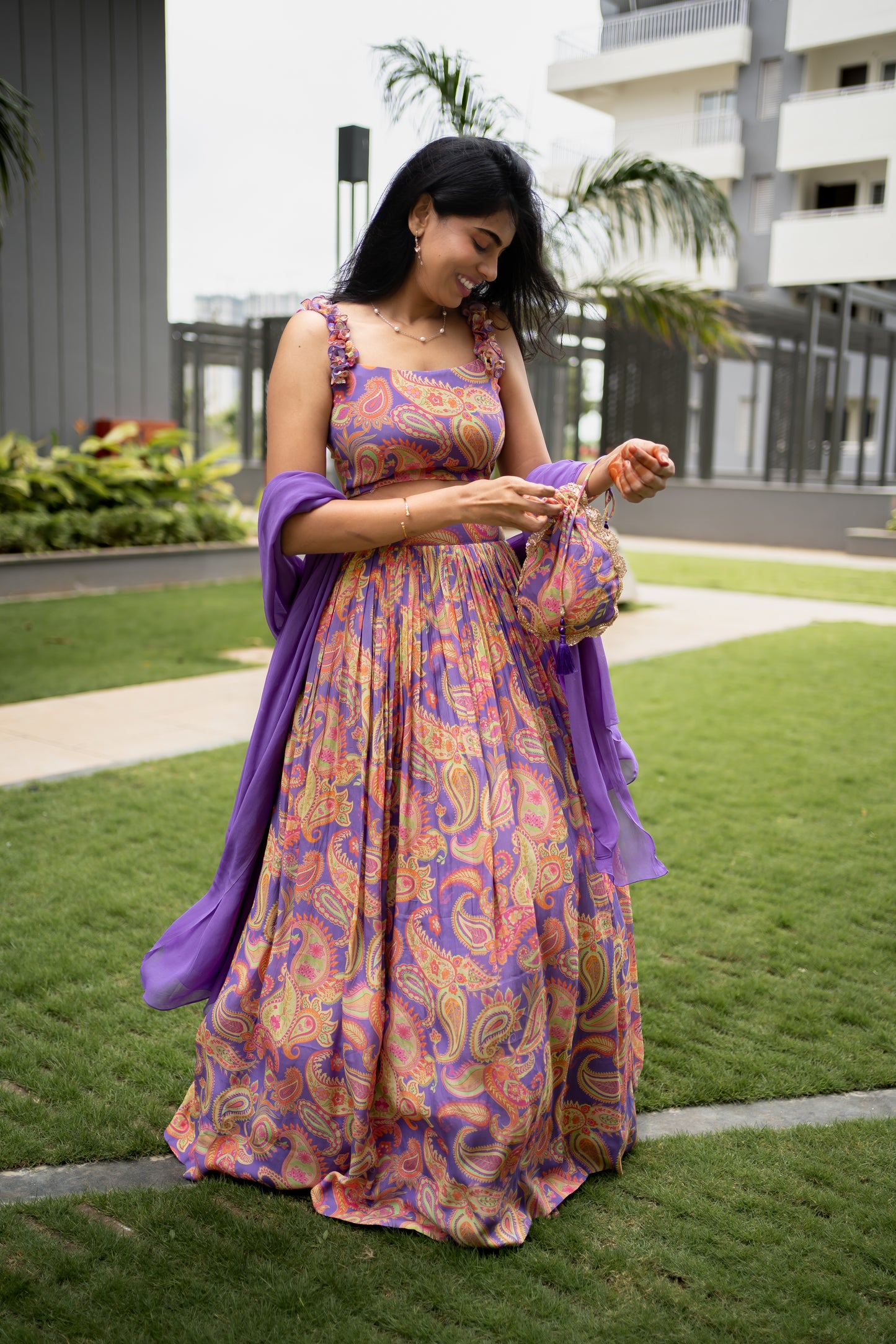 AAMI Purple Lehanga