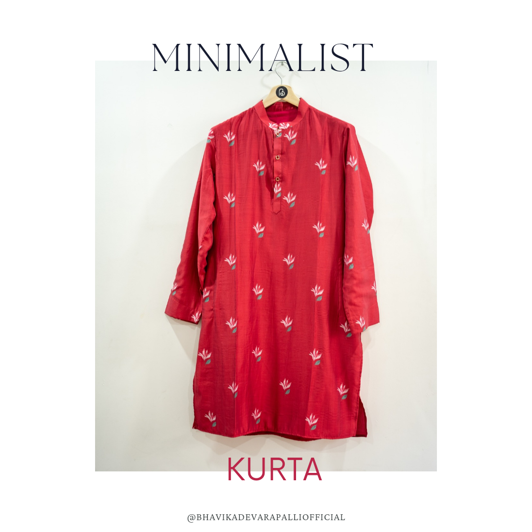 Bhavika Devarapalli Kurta set, Floral print, Designer Kurta sets, Best designer kurta set, Red men Kurta set, top Indian Designer Kurta set, Anarkalis, Indian Occasional & Festival wear, Best Designer collection.