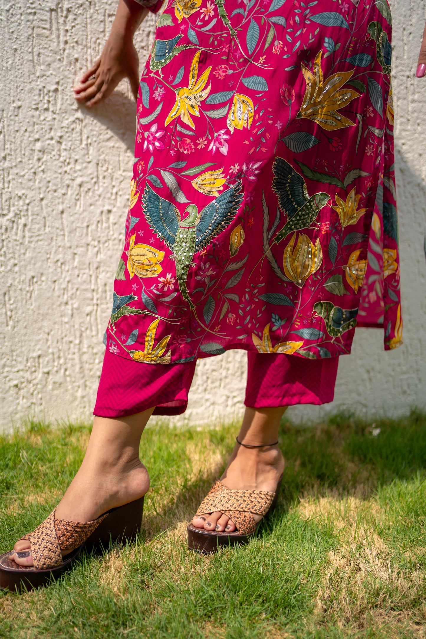 Bhavika Devarapalli Kurta set, Floral print, Designer Kurta sets, Best designer kurta set, Red Kurta set, top Indian Designer Kurta set, Anarkalis, Indian Occasional & Festival wear, Best Designer collection.