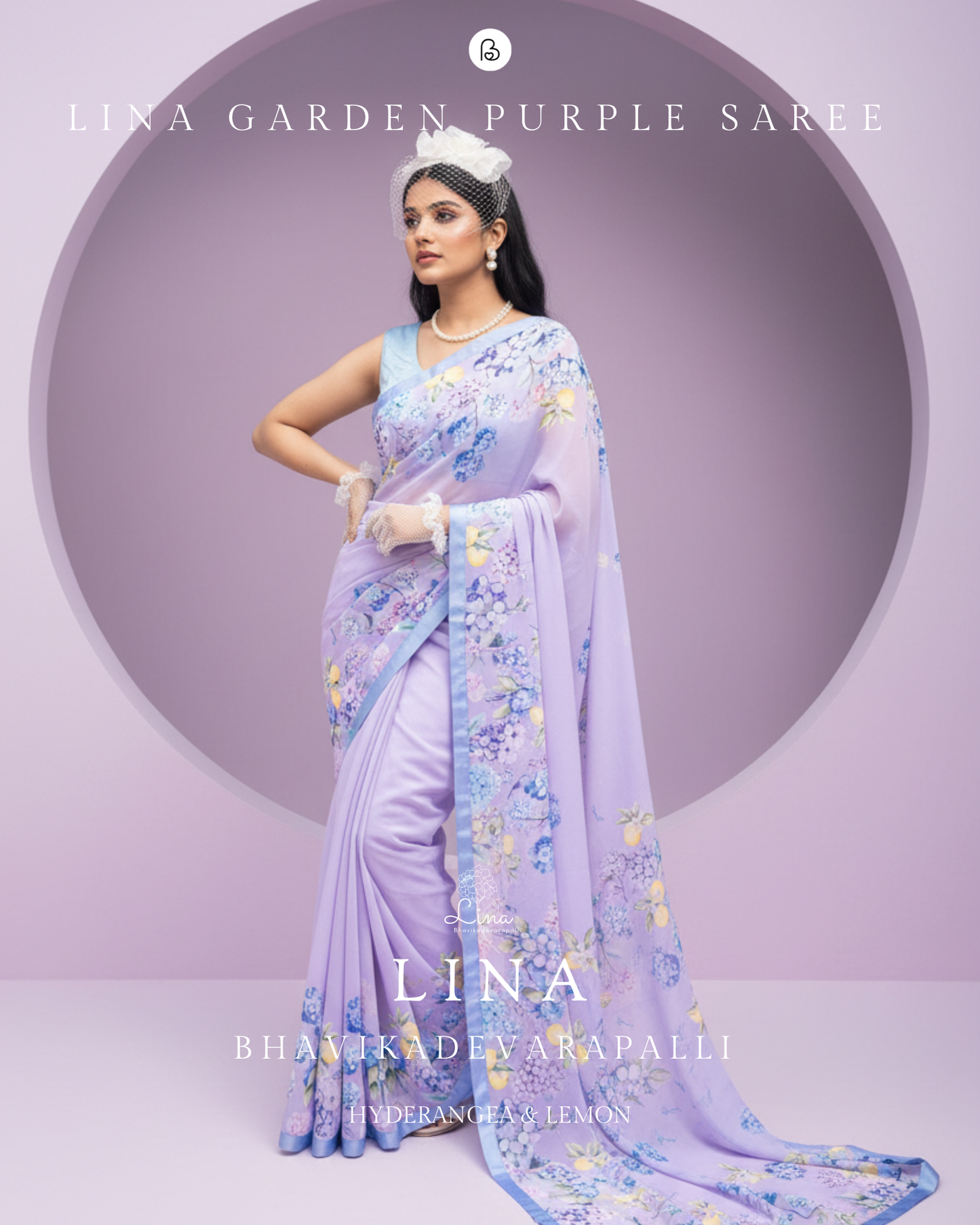 LINA Garden Purple Saree