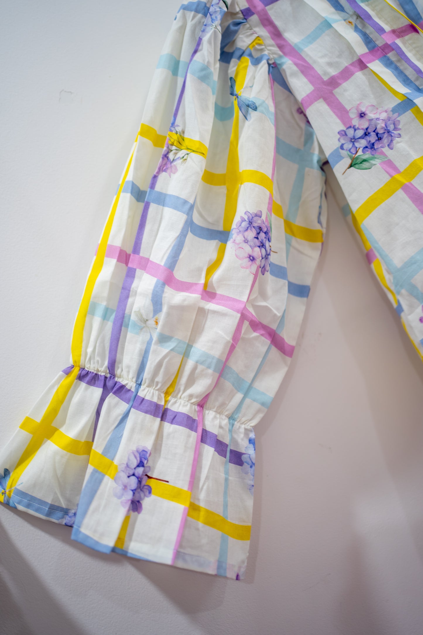 LINA BLOOMY CHECKS White Shirt