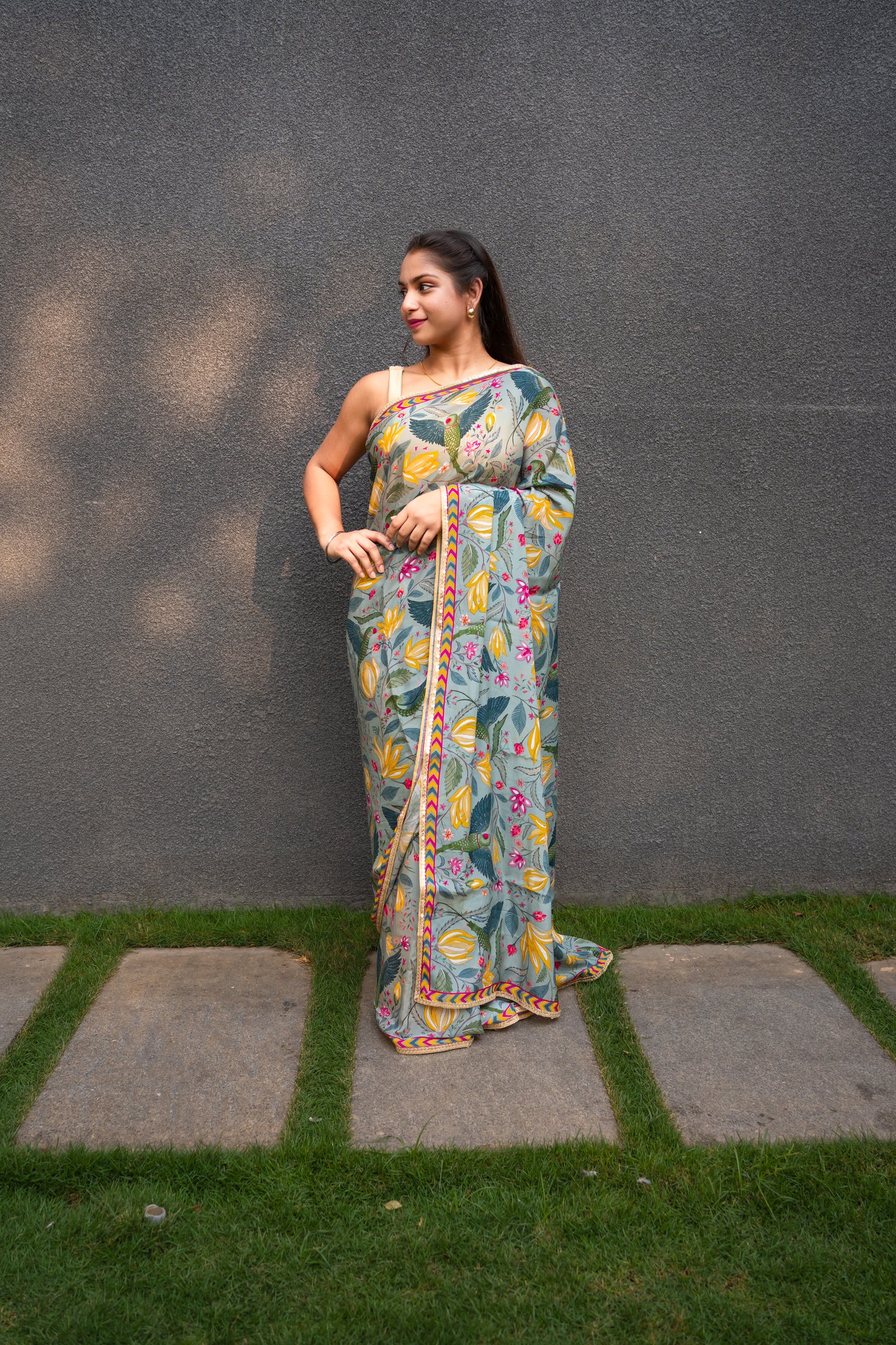 Bhavika Devarapalli Sarees, Floral print, Best Designer Saree, Designer Saree, top Indian Designer Saree, Indian Occasional & Festival wear saree, Best Designer Saree Collection, Pastel Green Saree, Printed Saree.