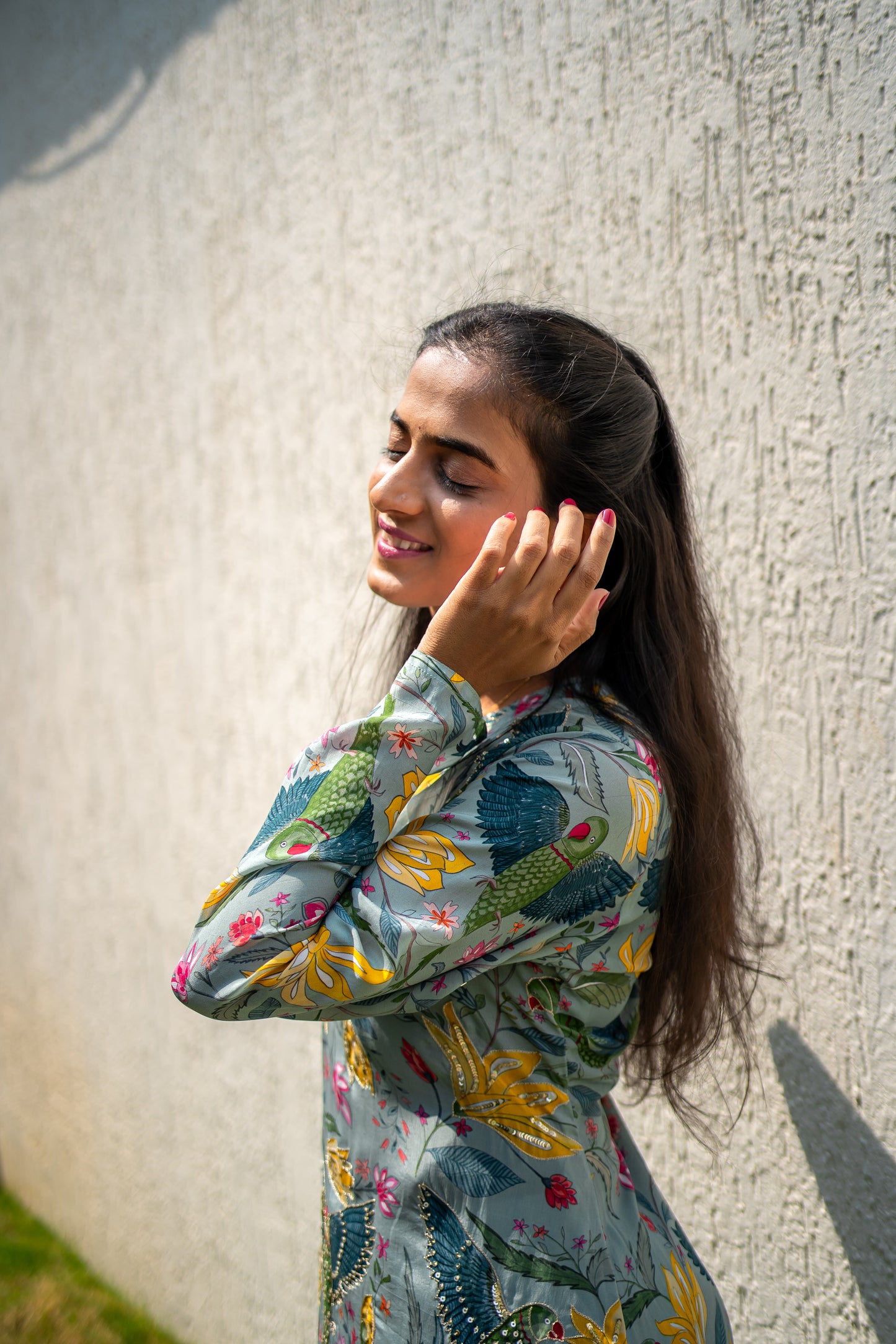 Bhavika Devarapalli Kurta set, Floral print, Designer Kurta sets, Best designer kurta set, Pastel Green Kurta set, top Indian Designer Kurta set, Anarkalis, Indian Occasional & Festival wear, Best Designer collection.