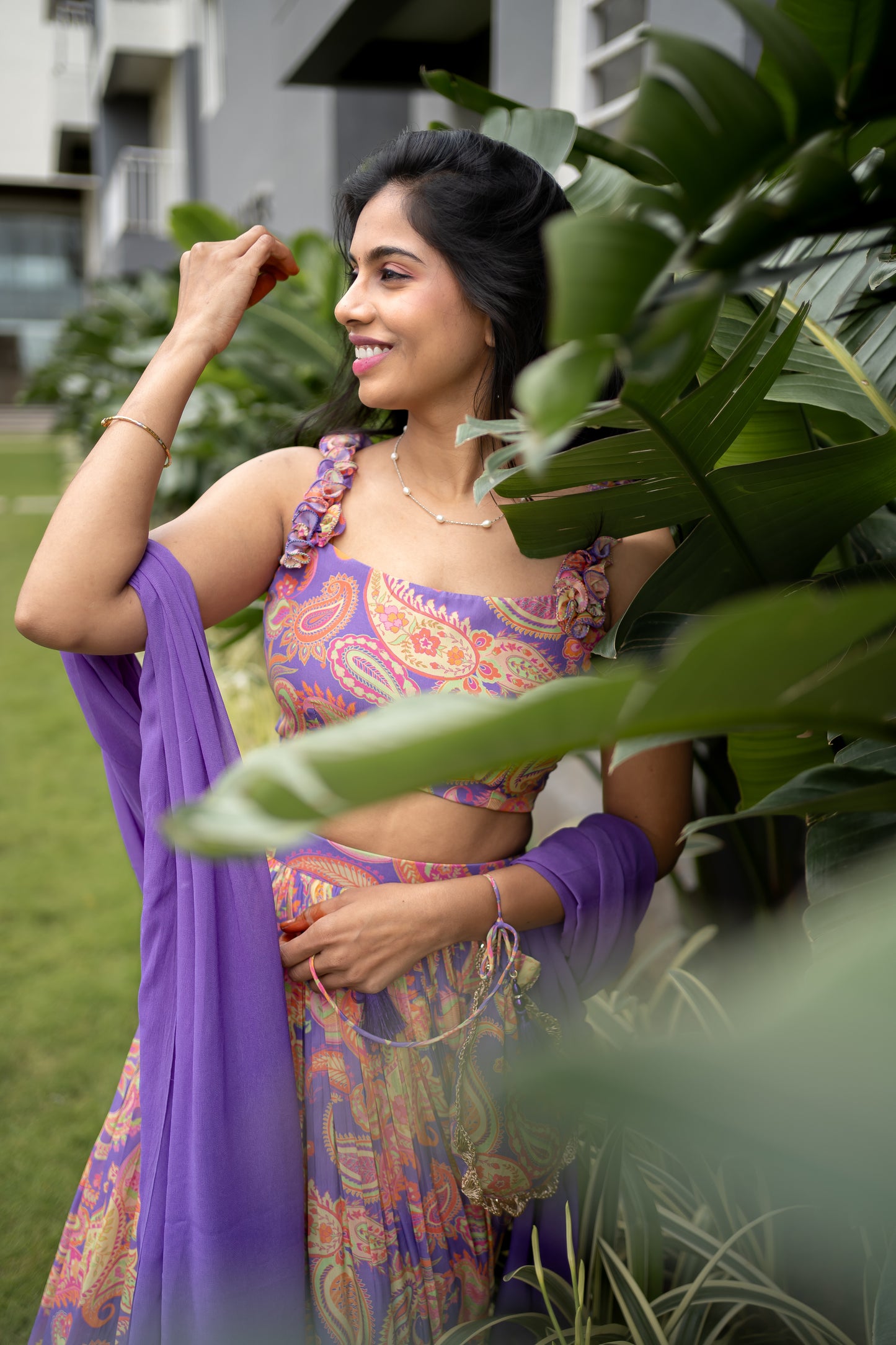 AAMI Purple Lehanga