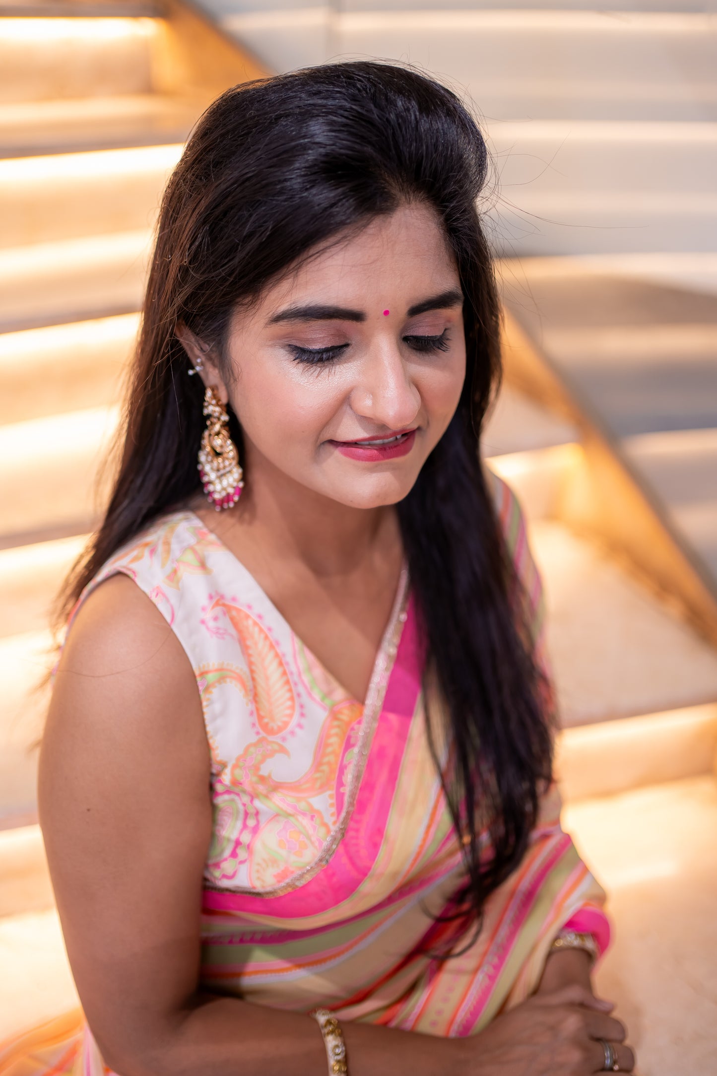 Bhavika Devarapalli Sarees, Floral print, Best Designer Saree, Designer Saree, top Indian Designer Saree, Indian Occasional & Festival wear saree, Best Designer Saree Collection, stripes Saree, Printed Saree.