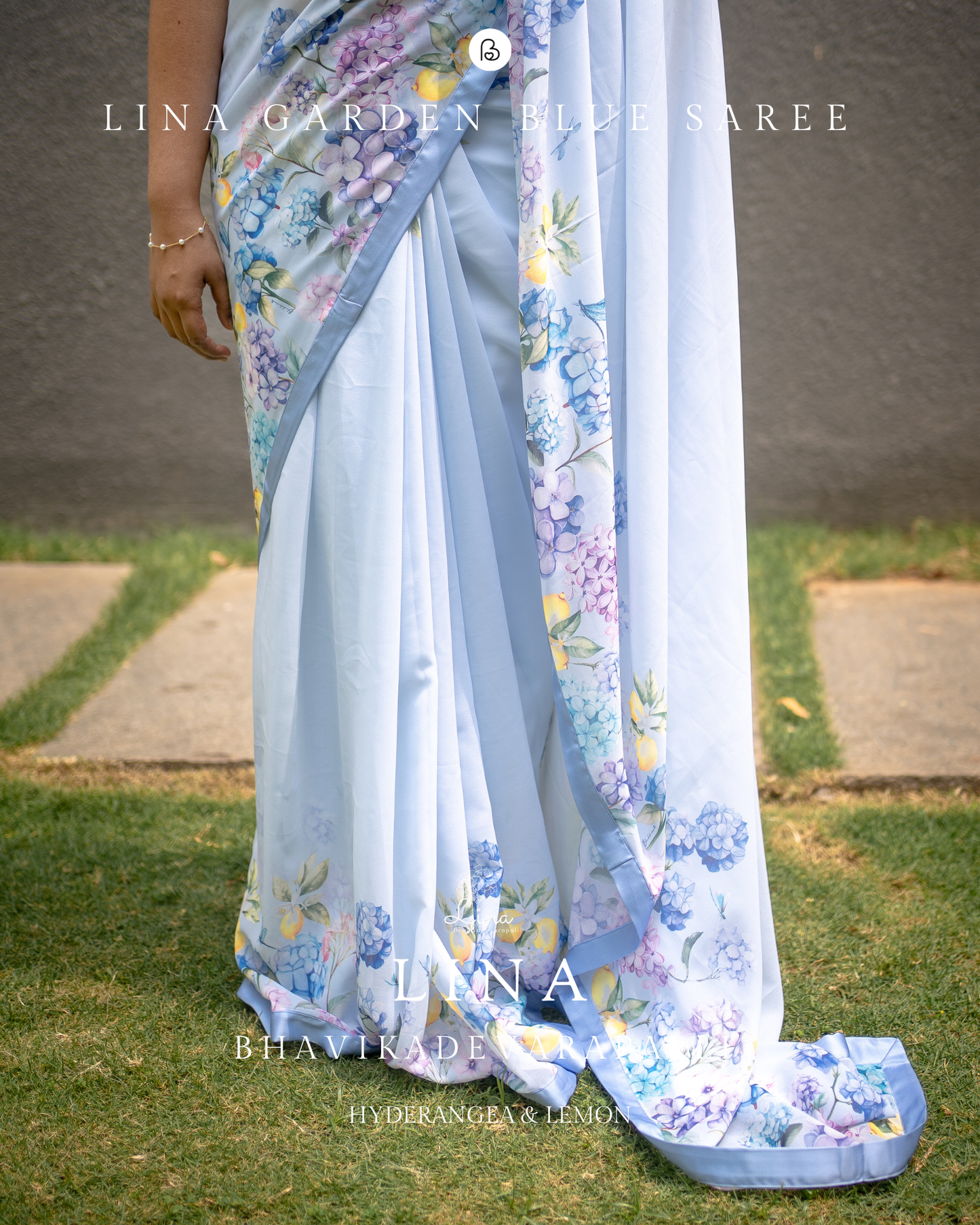 LINA Garden Blue Saree