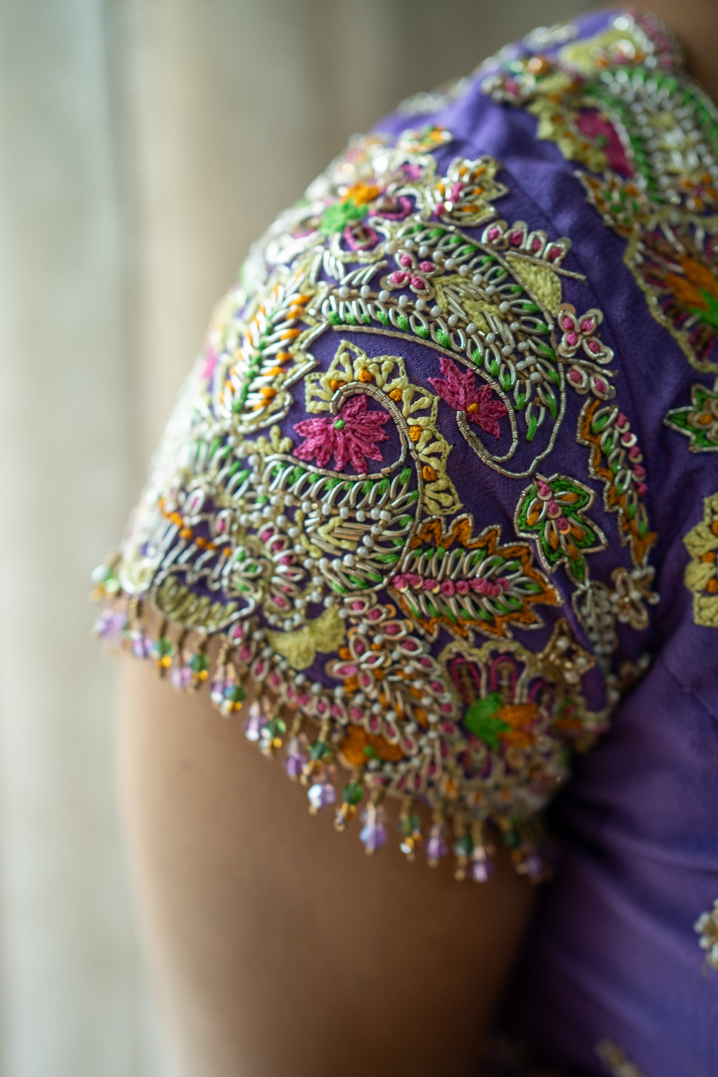 Bhavika Devarapalli Sarees, Floral print, Best Designer Saree, Designer Saree, top Indian Designer Saree, Indian Occasional & Festival wear saree, Best Designer Saree Collection, purple Saree, ruffle saree,ready to wear saree, Printed Saree, purple ruffle saree, printed ruffle saree