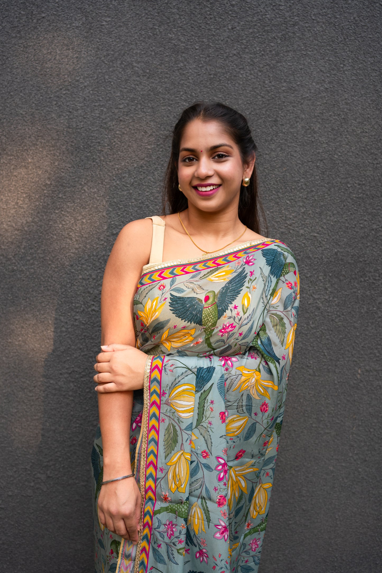 Bhavika Devarapalli Sarees, Floral print, Best Designer Saree, Designer Saree, top Indian Designer Saree, Indian Occasional & Festival wear saree, Best Designer Saree Collection, Pastel Green Saree, Printed Saree.