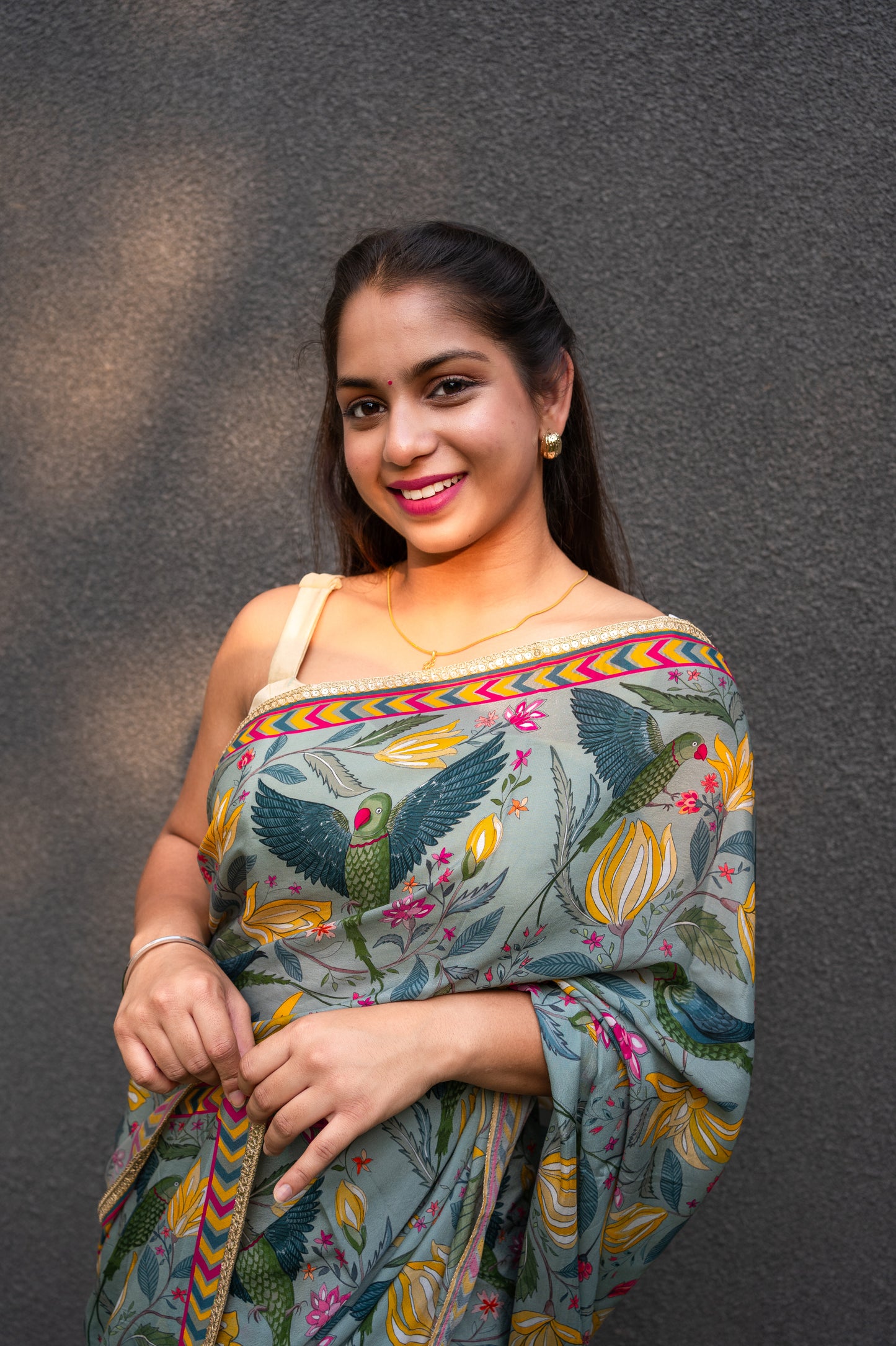 Bhavika Devarapalli Sarees, Floral print, Best Designer Saree, Designer Saree, top Indian Designer Saree, Indian Occasional & Festival wear saree, Best Designer Saree Collection, Pastel Green Saree, Printed Saree.