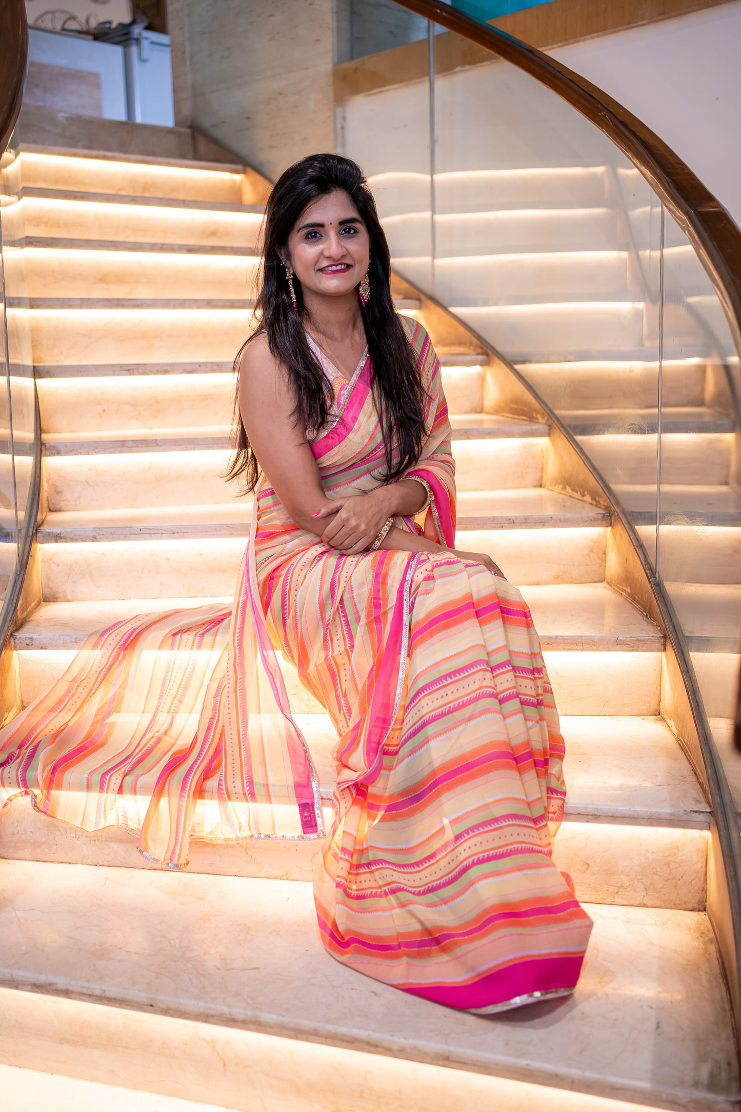 Bhavika Devarapalli Sarees, Floral print, Best Designer Saree, Designer Saree, top Indian Designer Saree, Indian Occasional & Festival wear saree, Best Designer Saree Collection, stripes Saree, Printed Saree.
