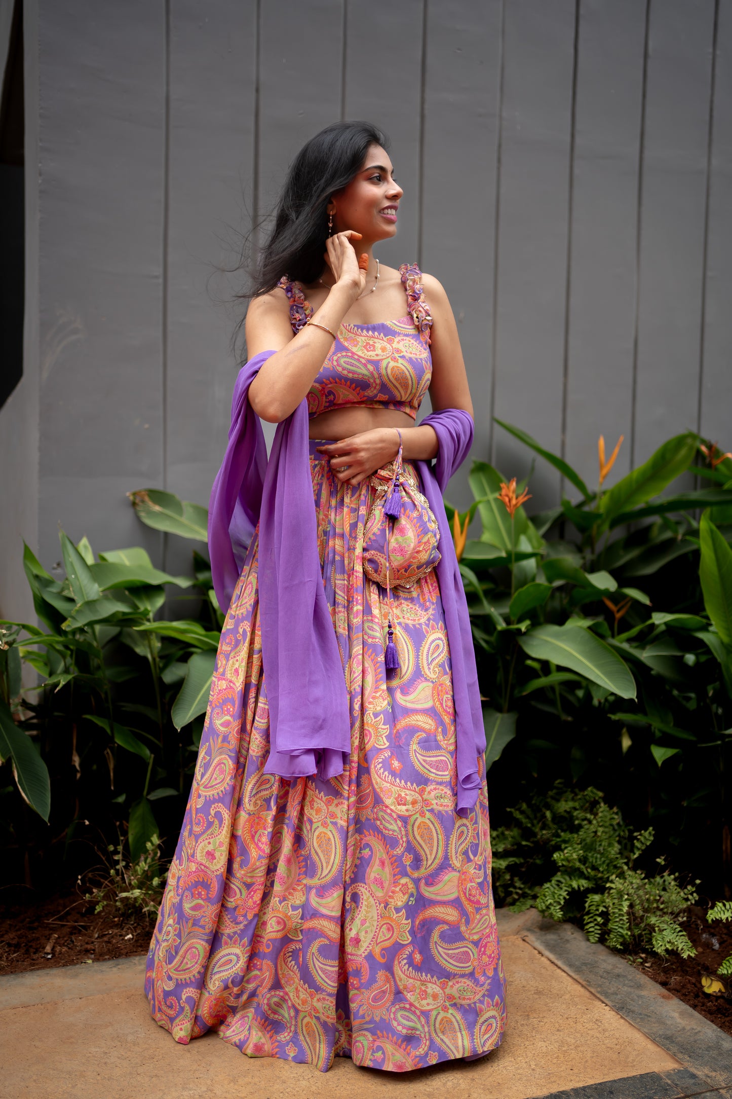 AAMI Purple Lehanga