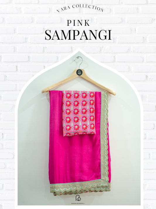 Festival sarees online, pink designer saree, raw silk blouse, semi silk saree, ethnic wear for women, wedding sarees, festive fashion India, silk sarees with blouse, printed raw silk, designer sarees 2025, saree trends India, pink silk saree, traditional sarees, party wear sarees, saree with printed blouse, premium sarees online, handcrafted sarees, saree for puja, elegant silk sarees, festive ethnic collection, bhavika devarapalli, vara collection, bhavikadevarapalli brand