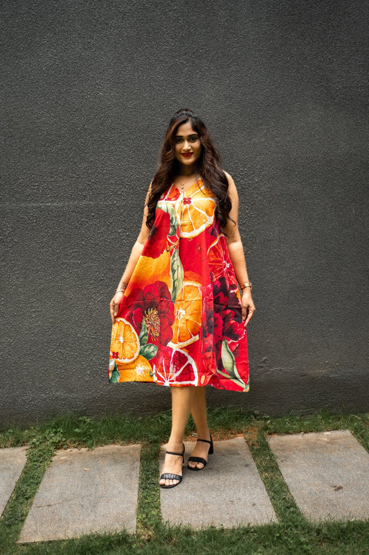FRUVEE SUNBLUSH A Line Dress