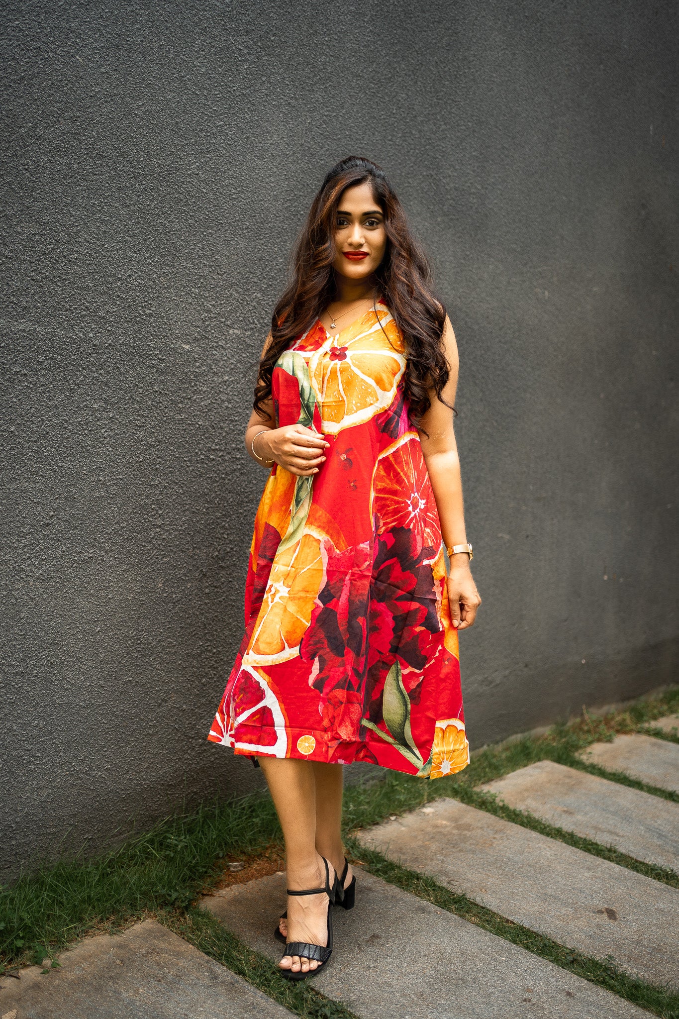 FRUVEE SUNBLUSH A Line Dress