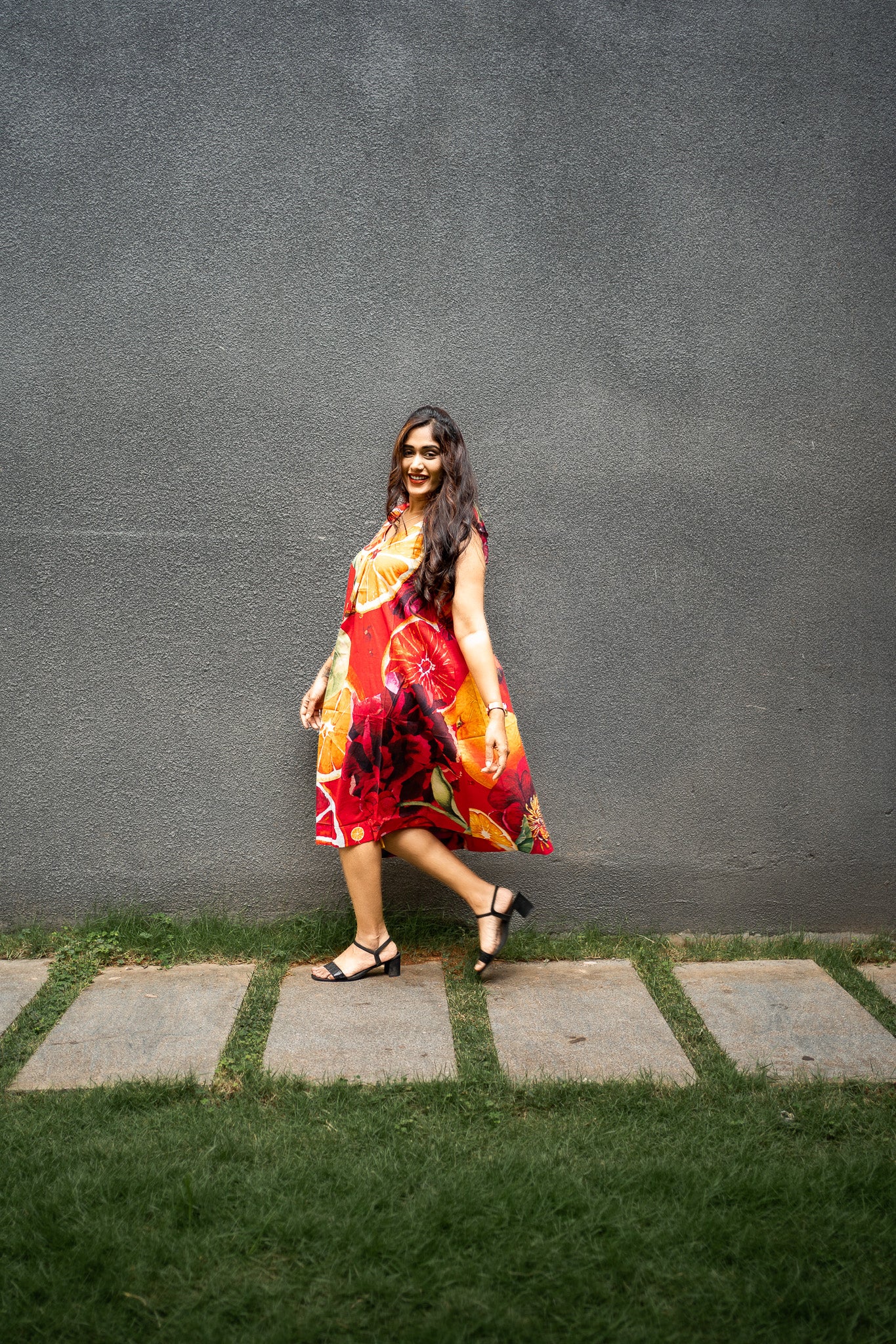 FRUVEE SUNBLUSH A Line Dress